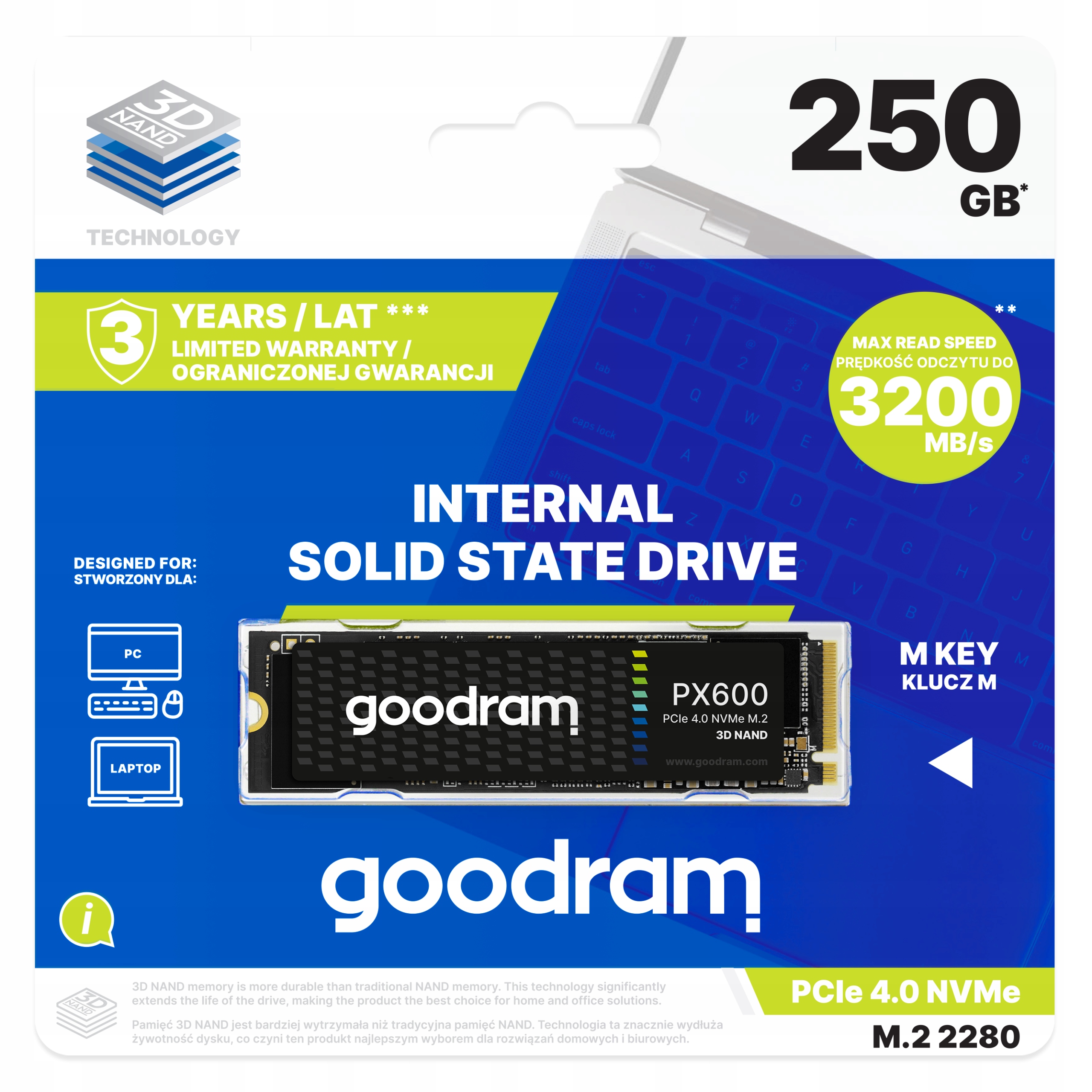 Dysk SSD GOODRAM PX600 M2 250GB M.2 PCIe