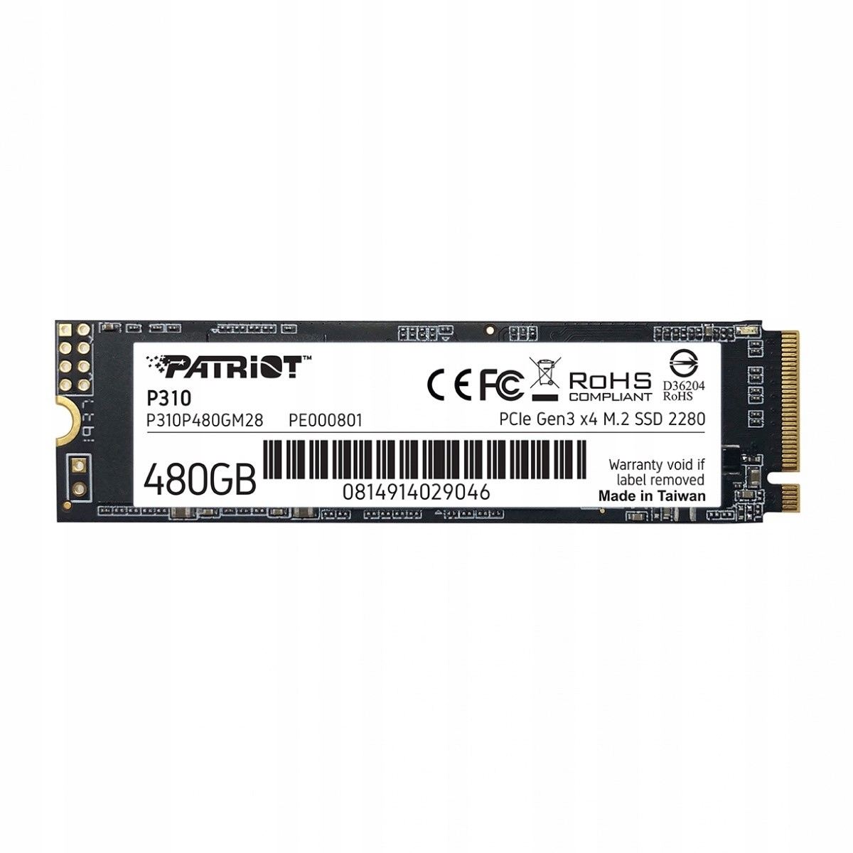 Patriot SSD P310 480GB M.2 2280 1700/1500 PCIe NVMe gen3x4