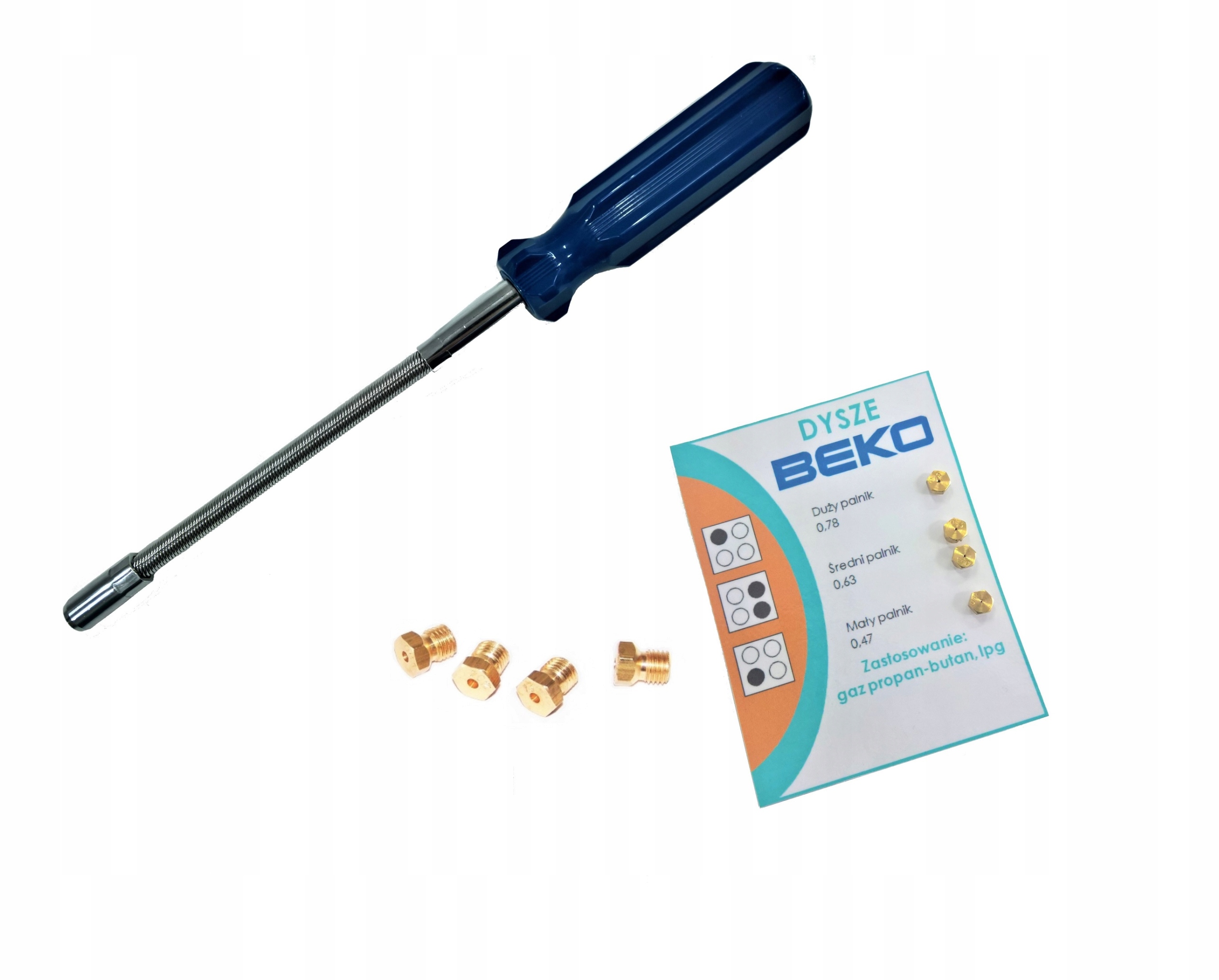 Trysky pre BEKO PROPANE-BUTAN BOODU + KEY