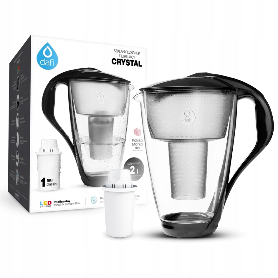 Filtračná kanvica Dafi Crystal 2l, čierna