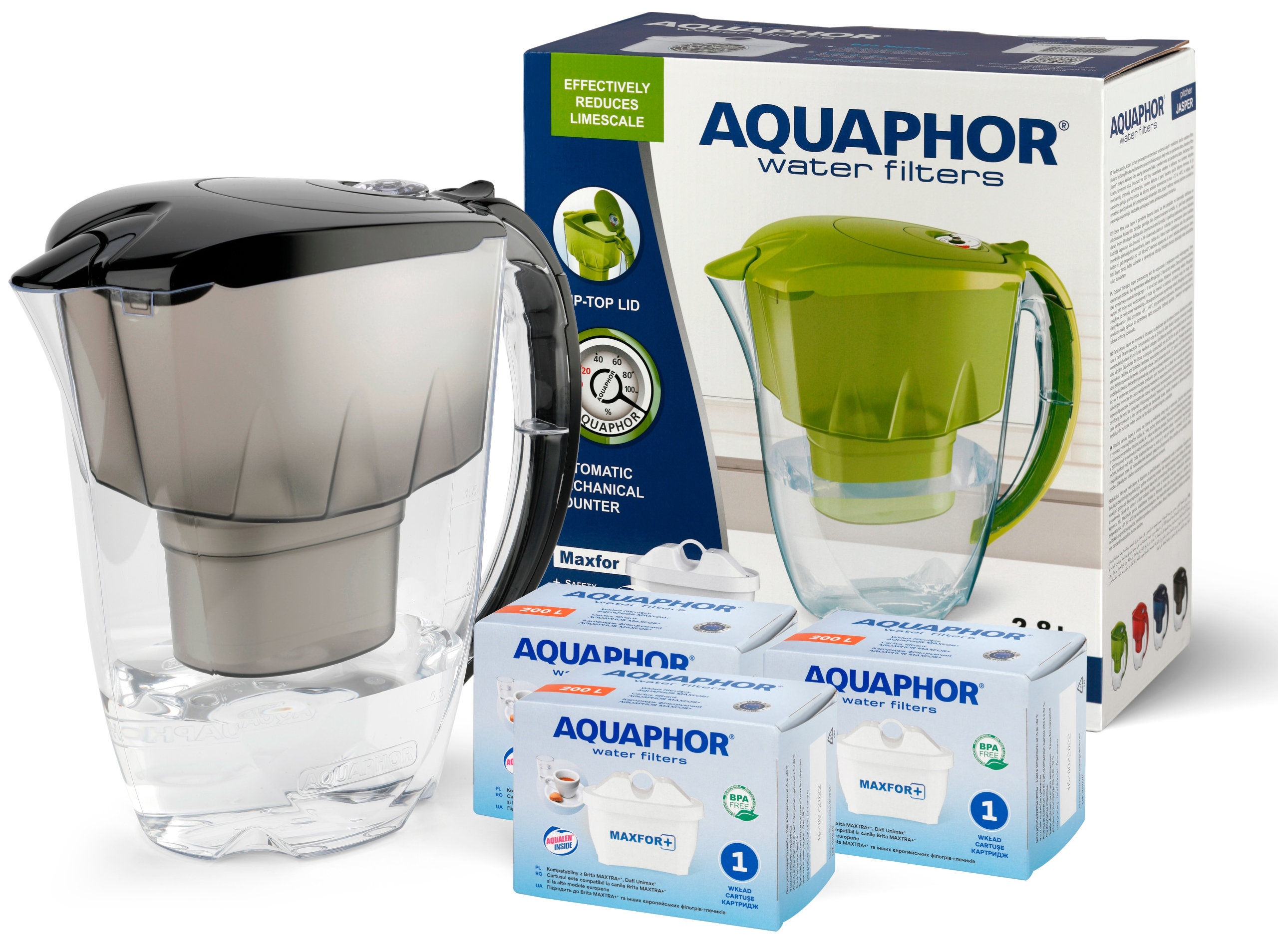 Filtračná kanvica Aquaphor JASPER 2,8 l, čierna