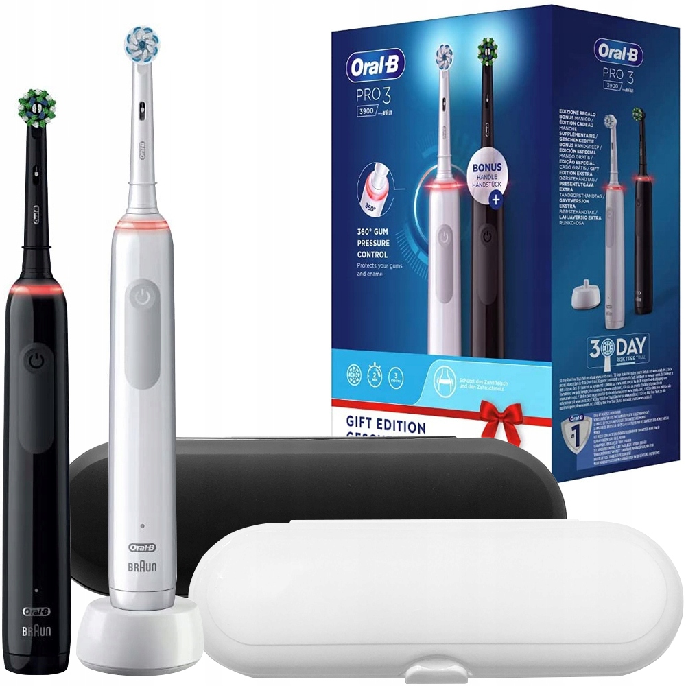 Sada elektrických zubných kefiek Oral-B 3900NWB 2 ks + 2 ďalšie produkty