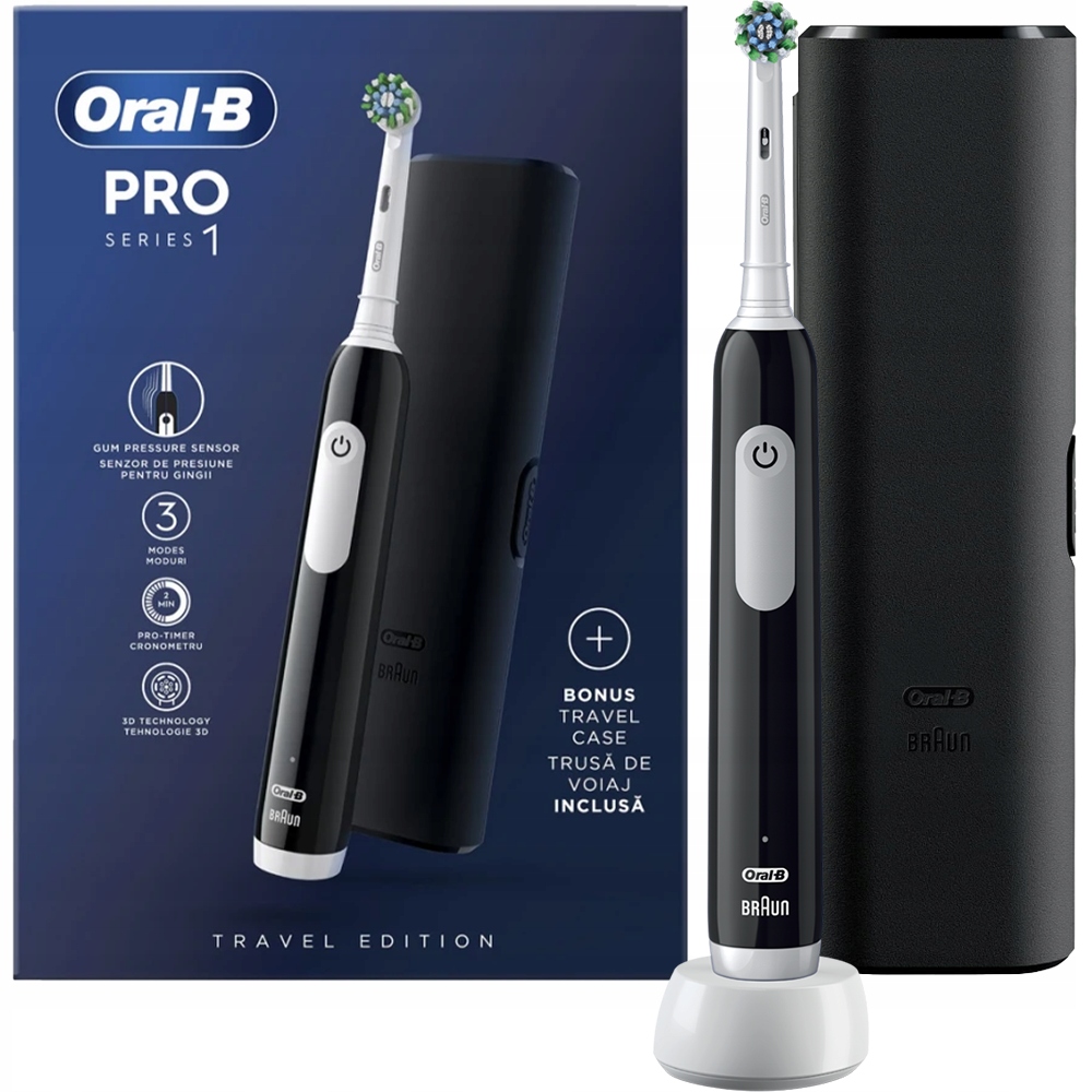 Elektrická zubná kefka Oral-B Pro Series 1 čierna s puzdrom
