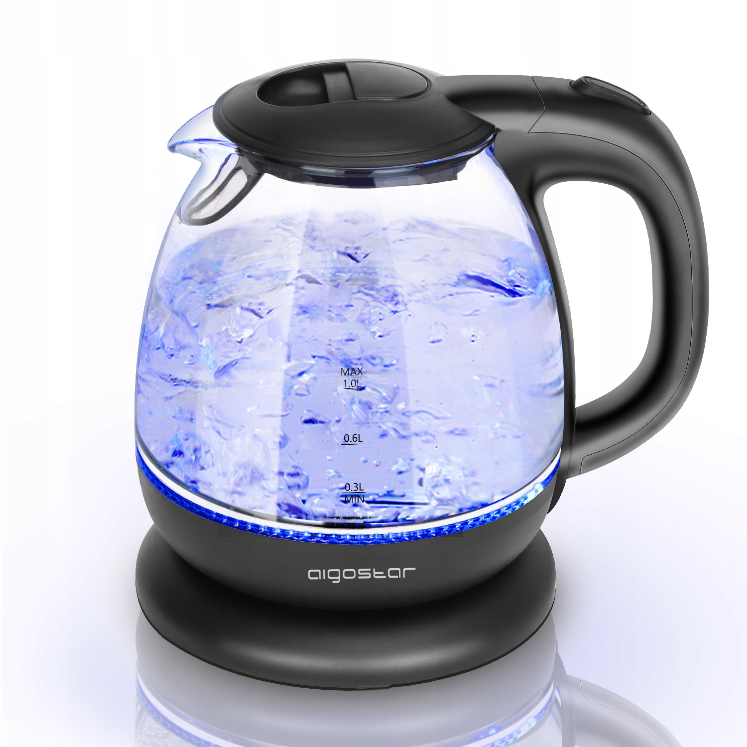 Rýchlovarná kanvica Aigostar Elfin 2200 W 1 l čierna