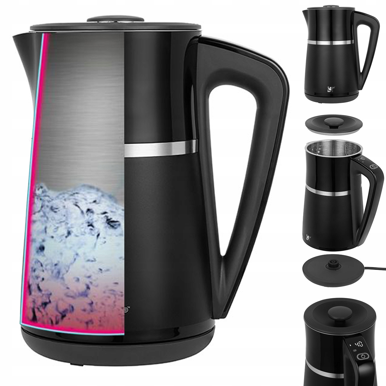 Rýchlovarná kanvica Lafe CEG020 2200 W 1,7 l čierna