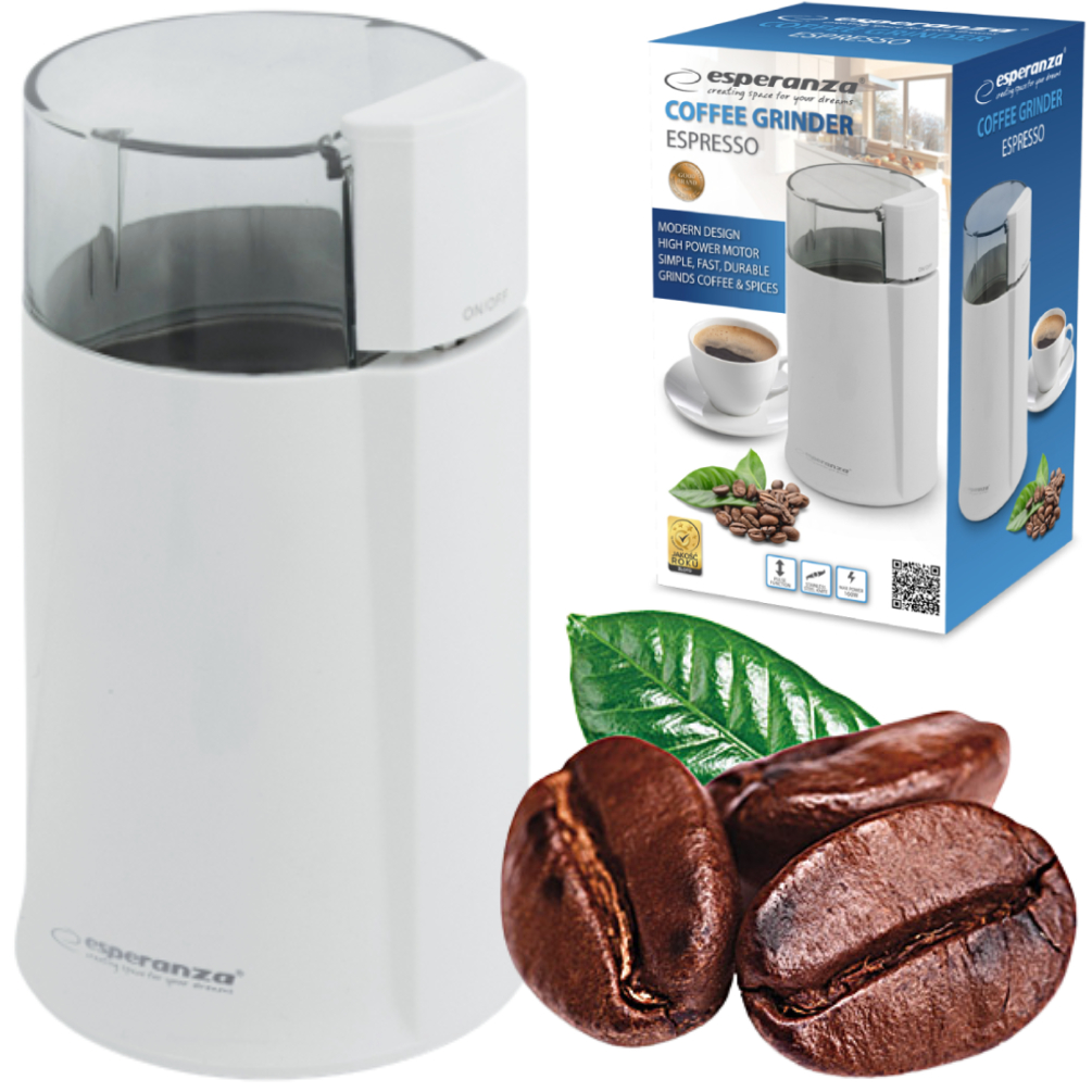 Esperanza Espresso EKC001W 160 W elektrický mlynček, biely
