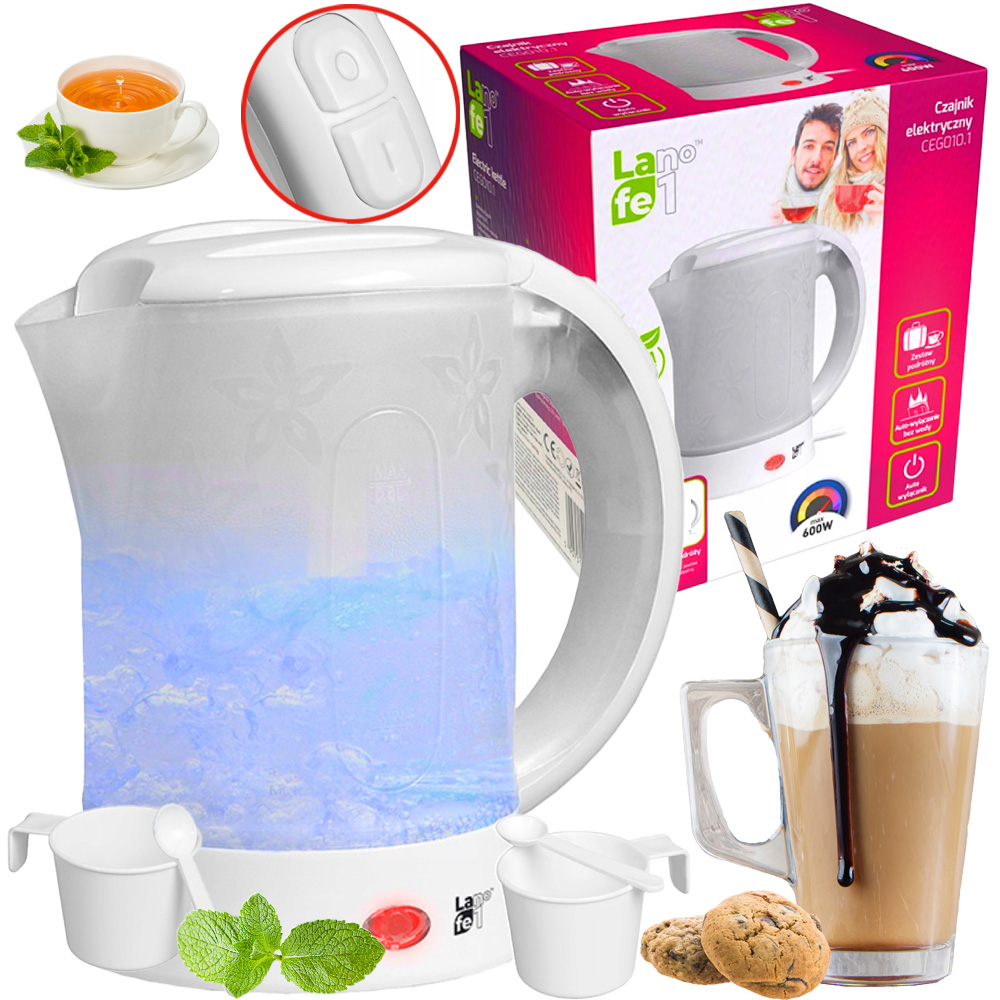 Rýchlovarná kanvica Lafe CEG-0010.1 600 W 0,6 l biela