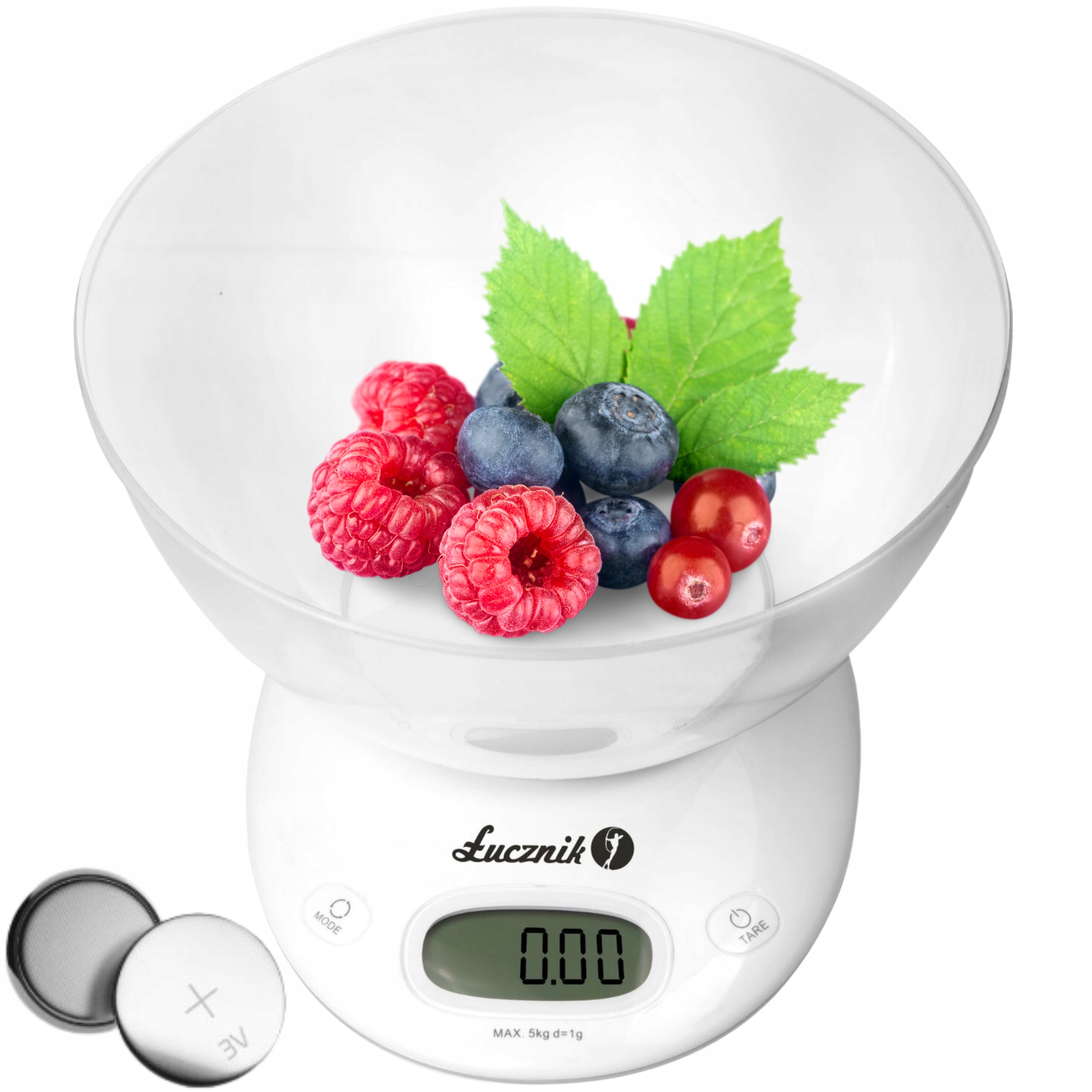 Kuchynská váha Łucznik PT 2019, biela, 5 kg