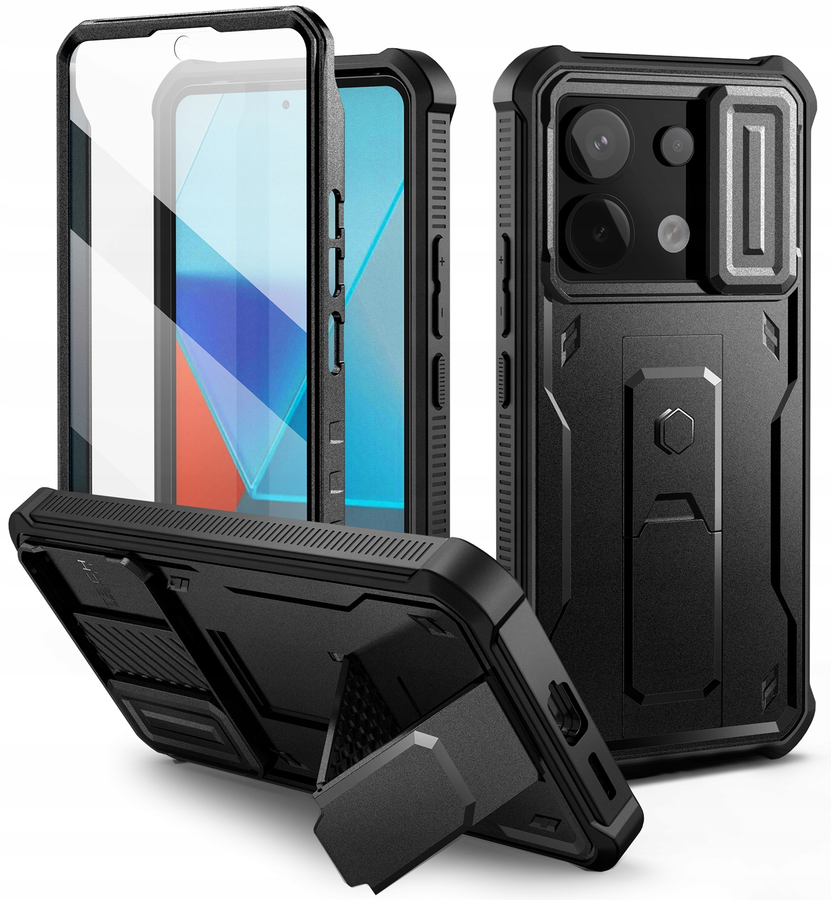 Technické ochranné puzdro pre Xiaomi Redmi Note 13 Pro 5G/Poco X6 5G Kevlar Cam+ + PERO S STYLUS ČIERNE