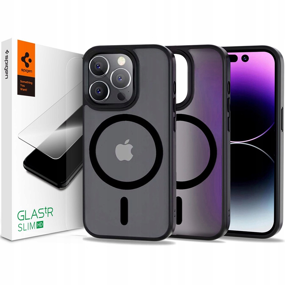 Tech-protect späť pre iPhone 14 Pro Magmat Magsafe bezfarebný + Temperované sklo Spigen pre Apple iPhone 14 Pro