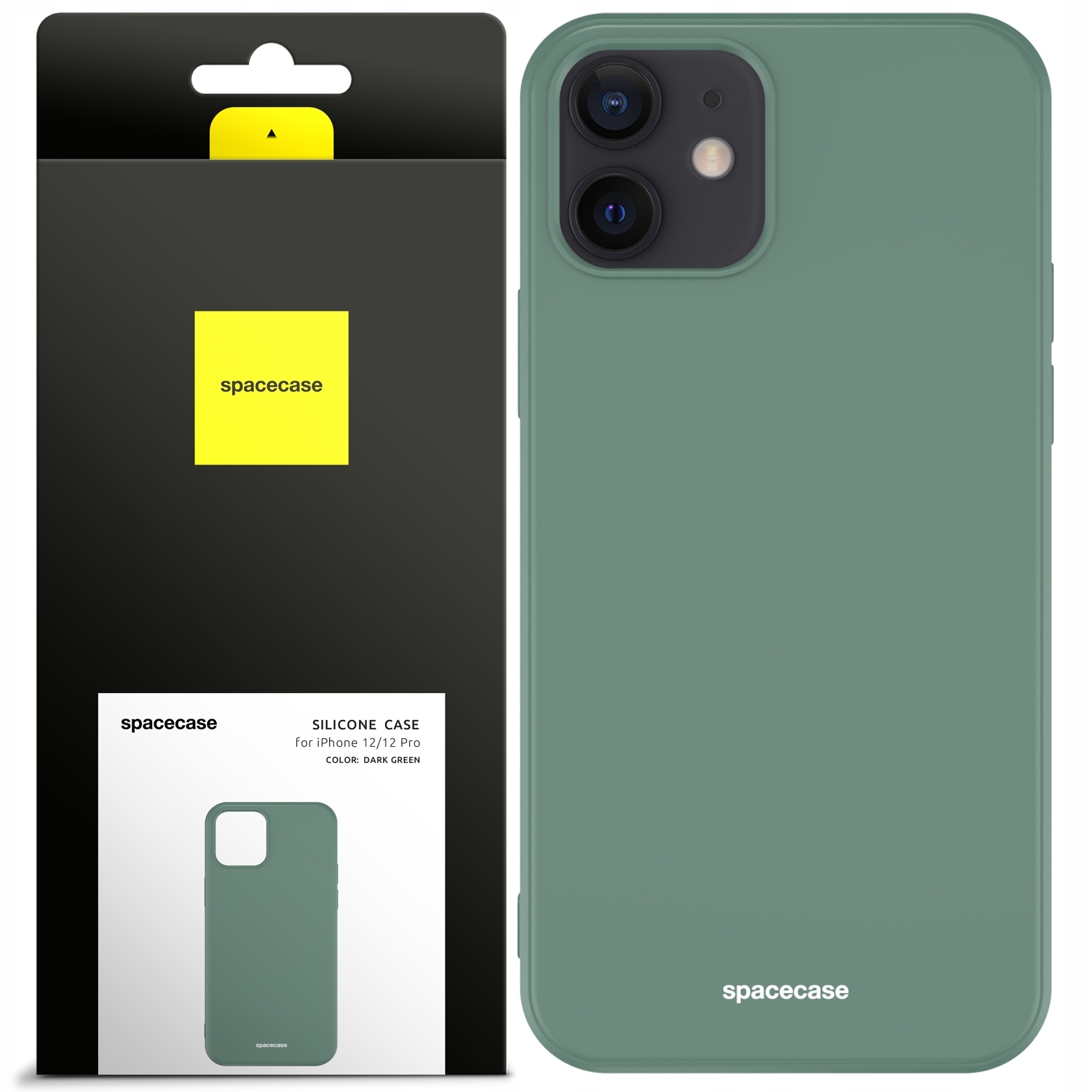 Spacecase späť na iPhone 12/12 Pro Silikone Green