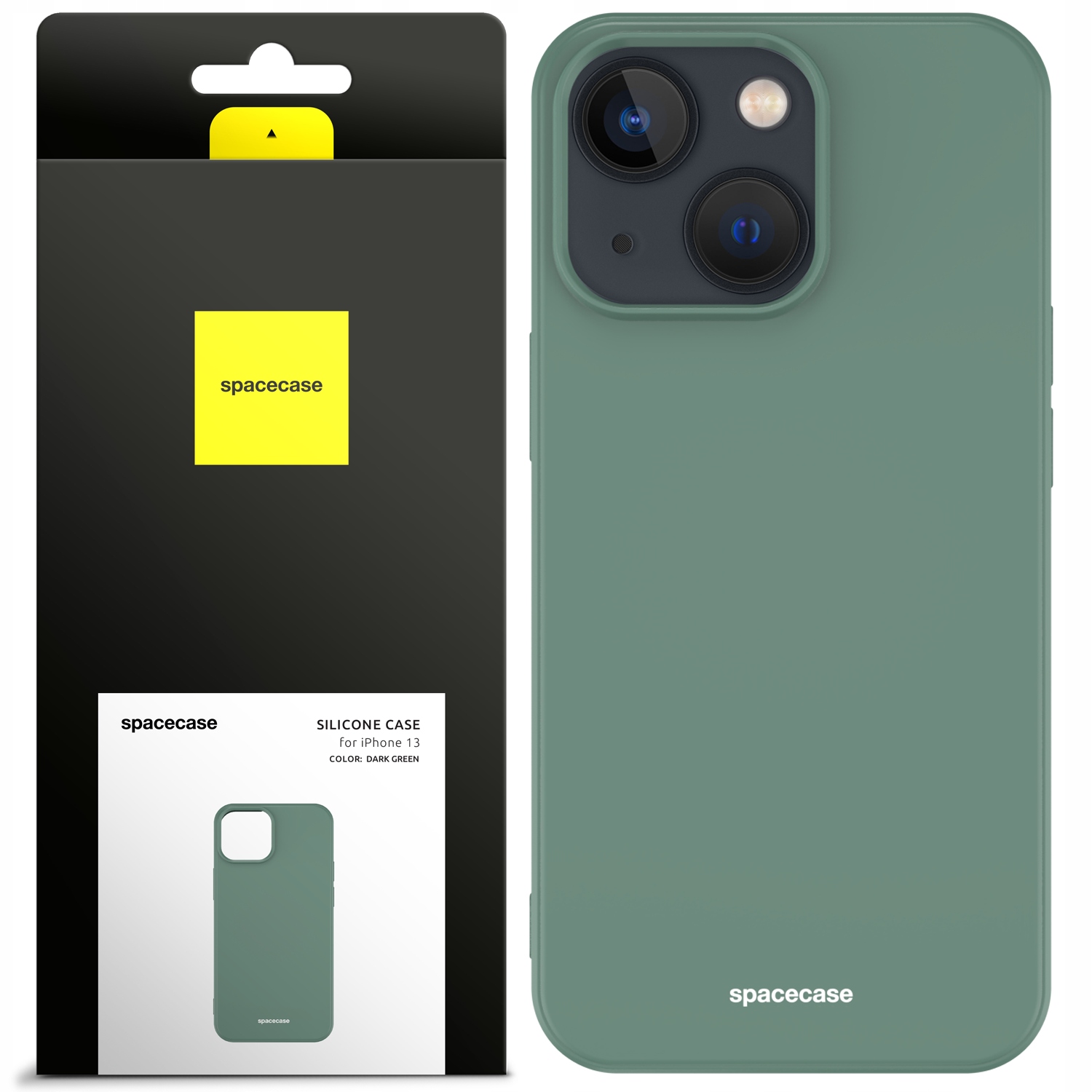 Spacecase späť na iPhone 13 Silikón zelený