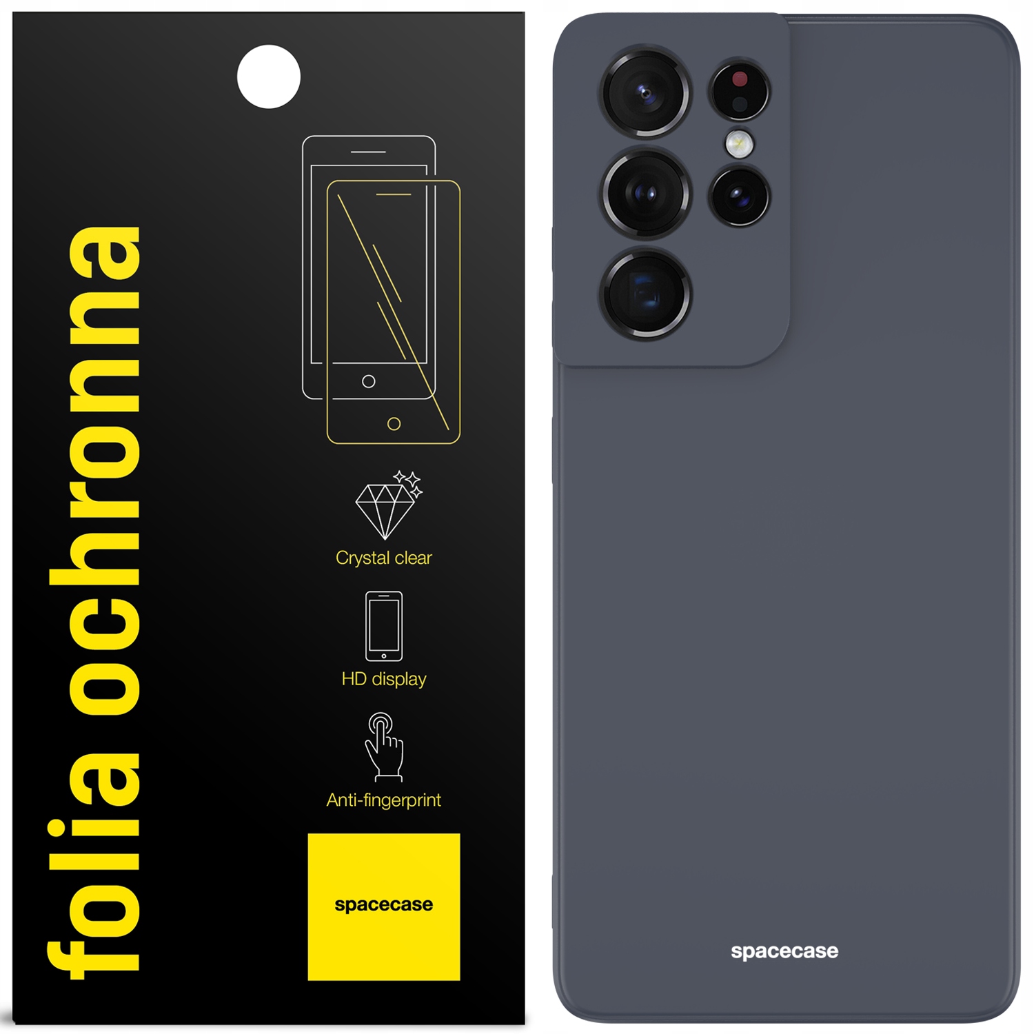 Spacecáza späť do Galaxy S21 ultra silikónová čierna
