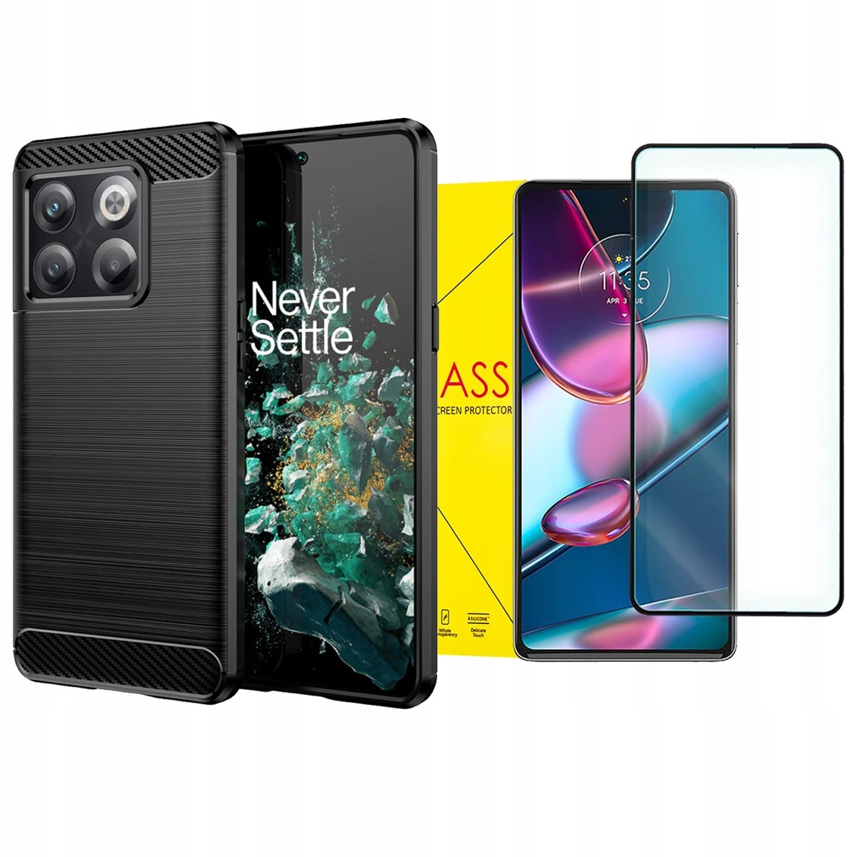 Backs SuperS pre OnePlus 10T Black + Tempered Glass Supero pre OnePlus 10T