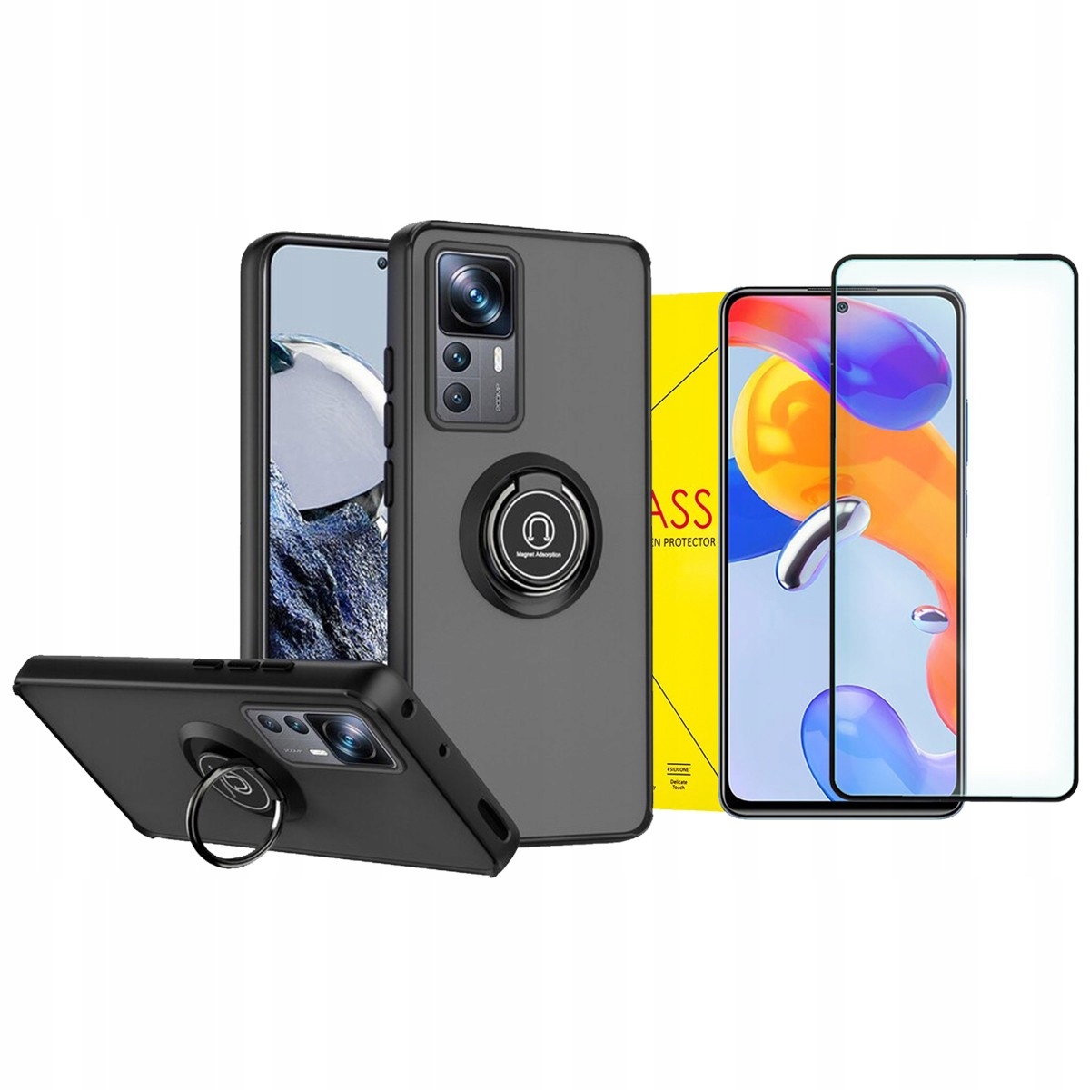 Pans Supero pre Xiaomi 12T/12T Pro X-Ring Black + Temperted Glass Supero to Xiaomi 12t/12t Pro