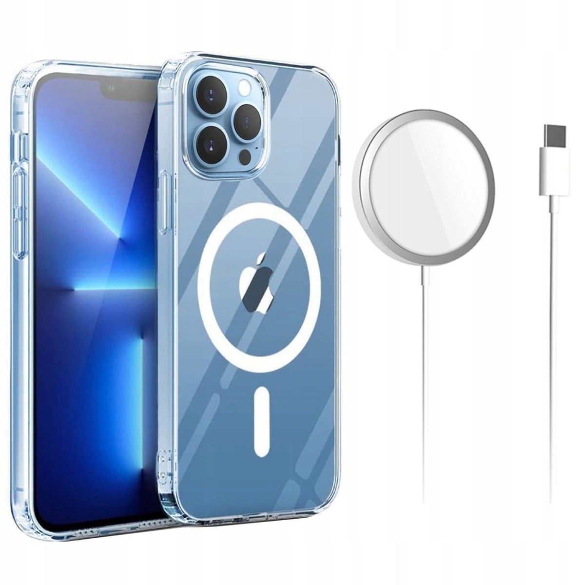 Tech-Protect Toks pre iPhone 12/12 Pro Magmmat Magsafe bezfarebný + indukčná nabíjačka UPSAMS 3000 Ma