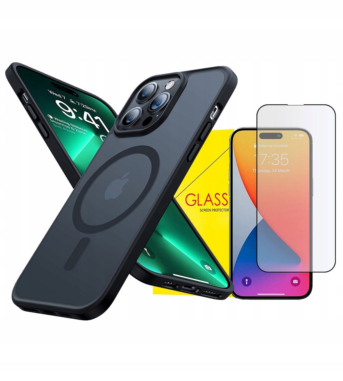 Tech-protect späť pre iPhone 14 Pro Max Magmat Magsafe bezfarebný + temperované sklo supero pre Apple iPhone 14 Pro Max