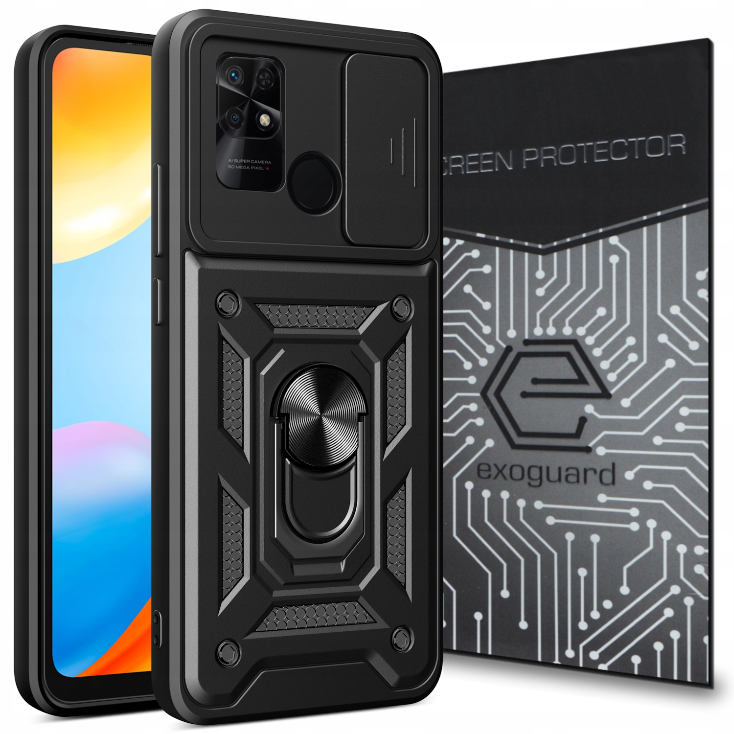 Exoguard Back to Poco C40 / Redmi 10c Camshield Black