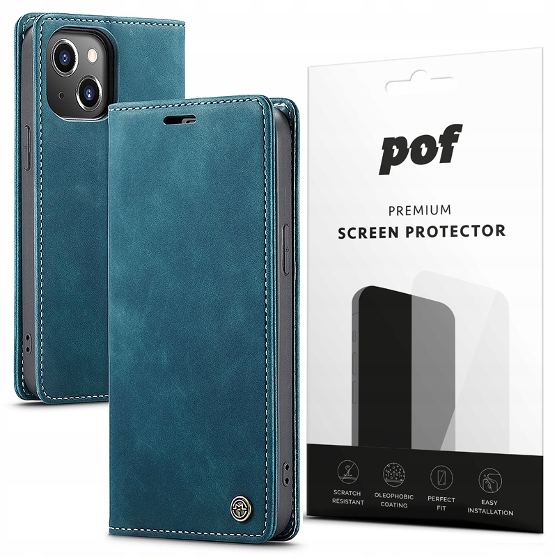 Puzdro s preklopením pre iPhone 14 plus peňaženka modrá