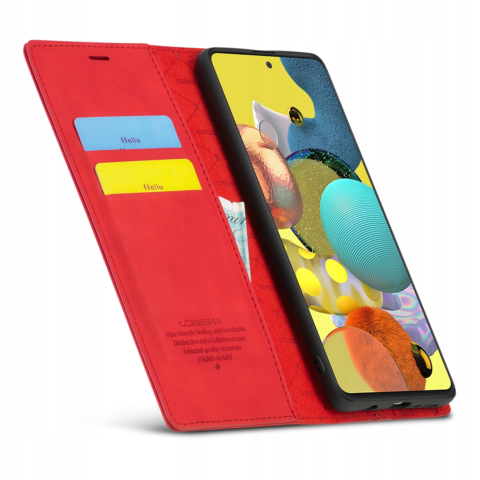 LCimeeke Flap puzdro pre Samsung Galaxy A71 SM-A715 červená