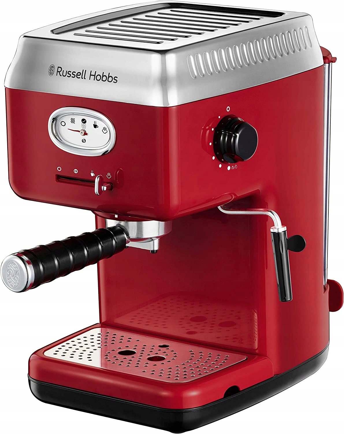 Russell Hobbs Retro Espresso Maker 1350 v červenej farbe