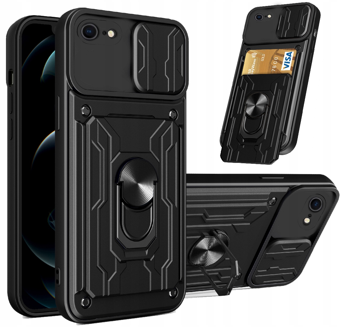 NTX chrbty pre iPhone 7/8/SE 2020/SE 2022 Čierna