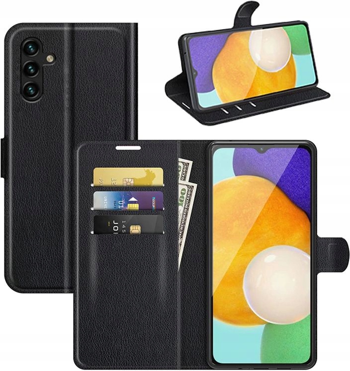 Puzdro Youtab Flap pre Samsung Galaxy A13 5G Black + Temperované sklo pre Samsung Galaxy A13 5G