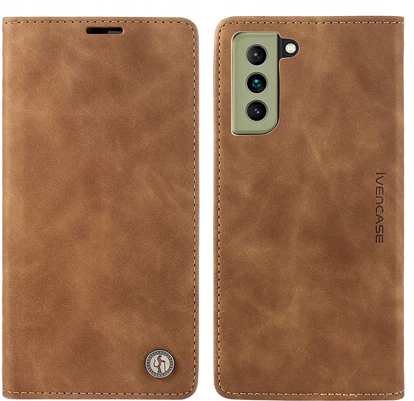 Puzdro s Samsung Galaxy S21 sviatok hnedá klapka hnedá hnedá