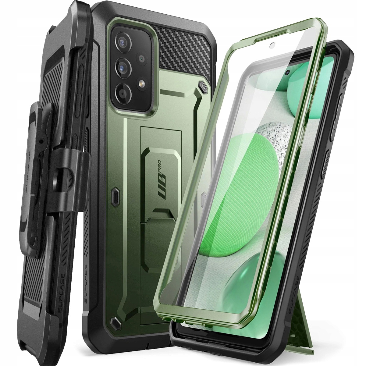 Supcas chrbát pre Galaxy A53 5G na telefóne Zelený telefón