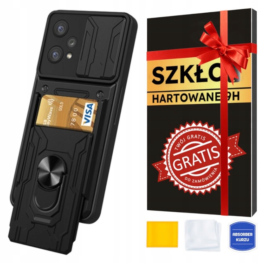 Camshield Späť na Realme 9 Pro Plus Black + Youtab Temperované sklo pre Realme 9 Pro Plus