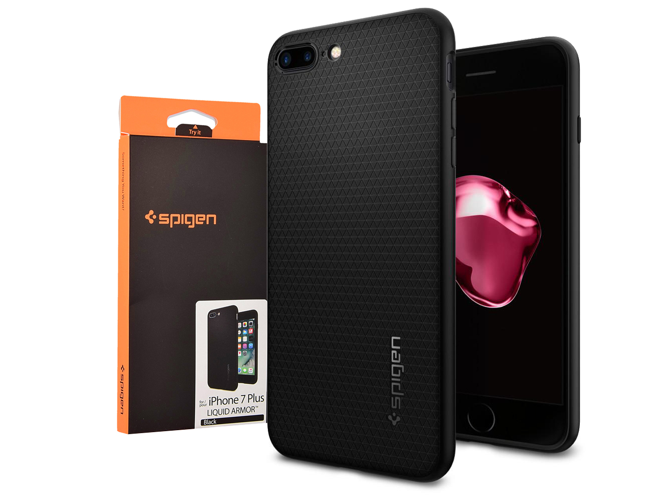 Spigén späť pre iPhone 8 Plus / 7 plus tekuté brnenie čierna