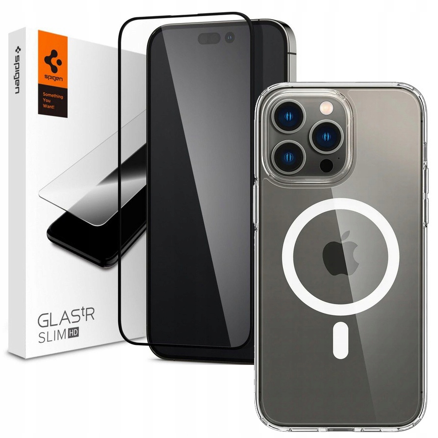 Spigen Back for Apple iPhone 14 Pro Ultra Hybrid White + Temperované sklo Spigén pre Apple iPhone 14 Pro