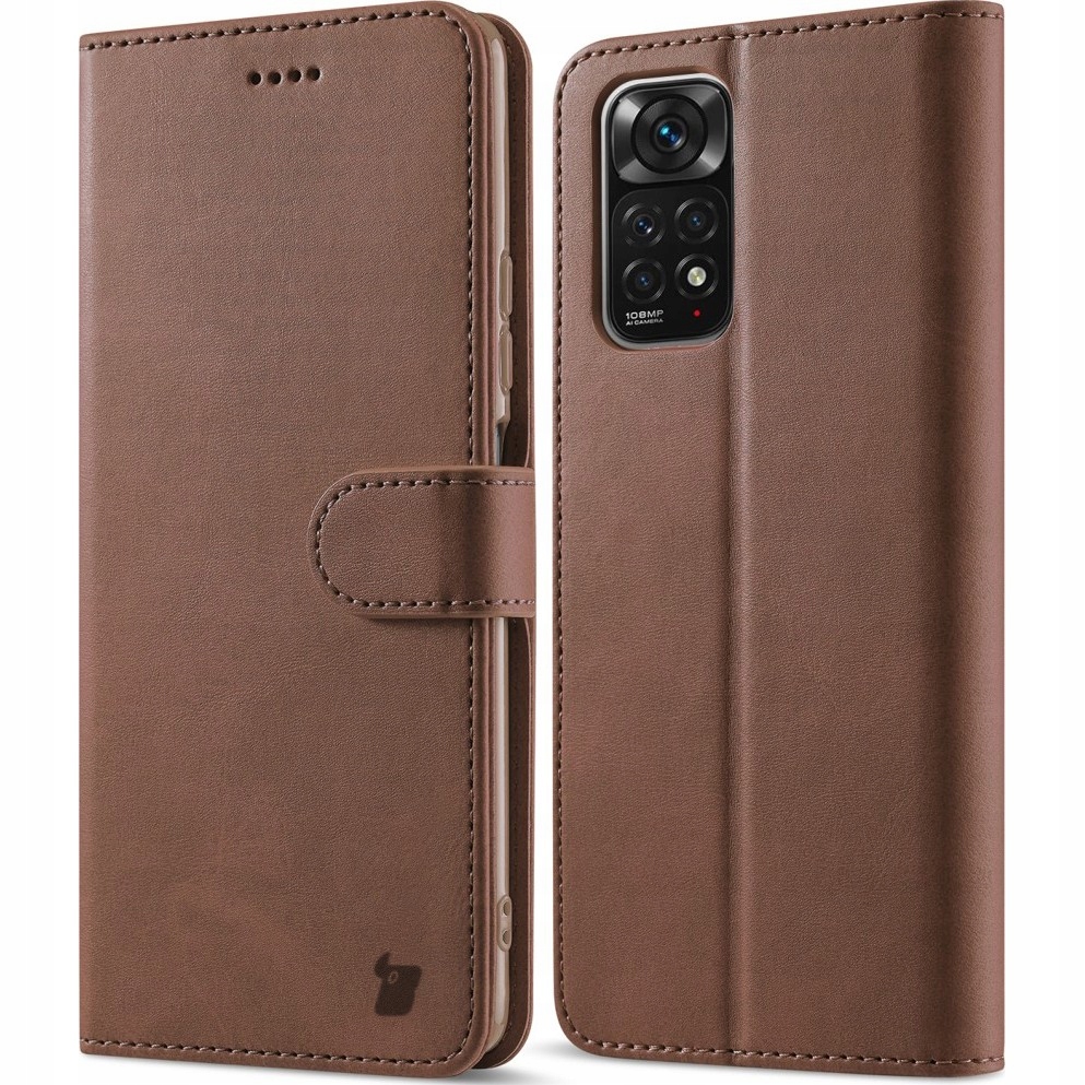 Puzdro na bizonovú klapku pre Xiaomi Redmi Note 11/11S peňaženka hnedá
