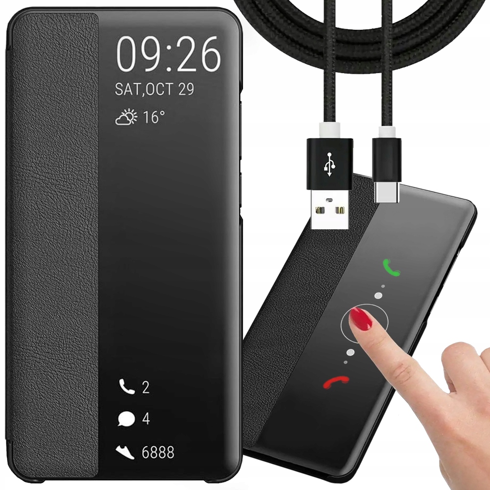 YouTab Pleats for Galaxy A53 Black + USB kábel - USB Typ C YouTab 1 M