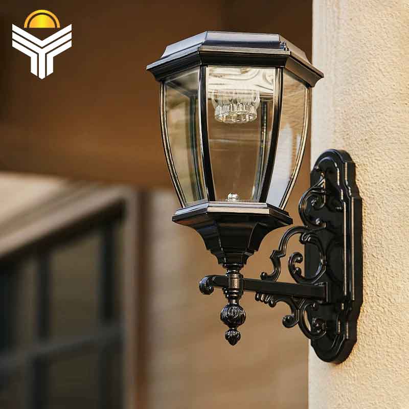 Európska retro štýl vonkajšia stena lampa