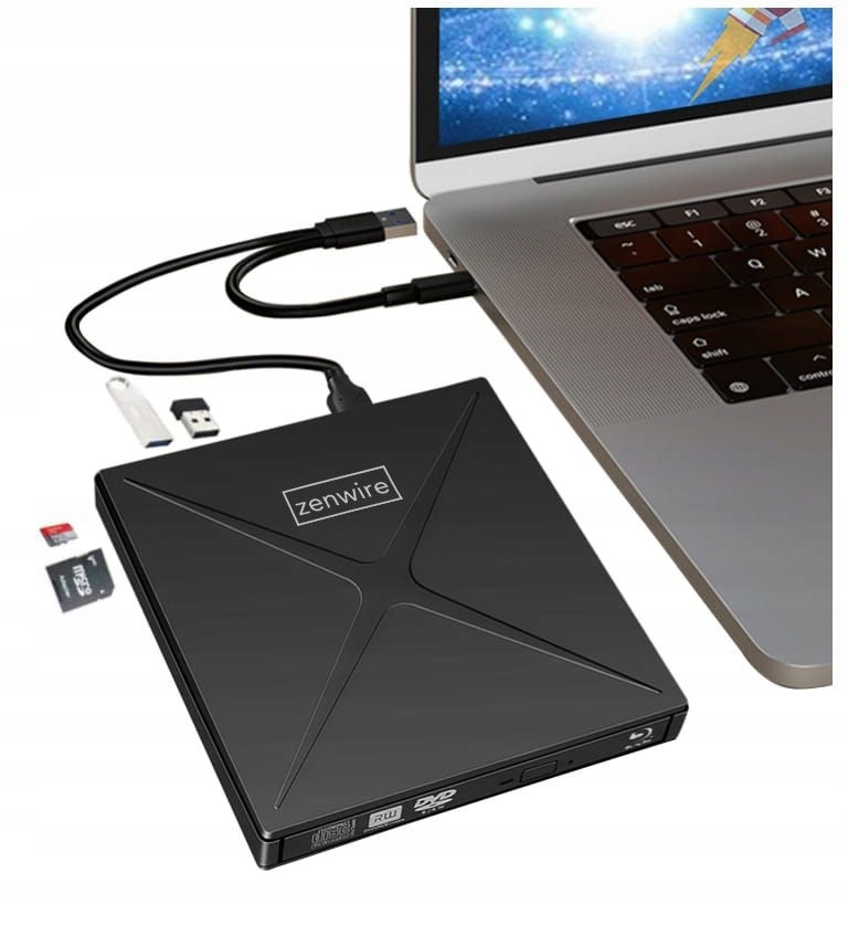 Externá prenosná DVD CD RW mechanika USB-C USB 3.0