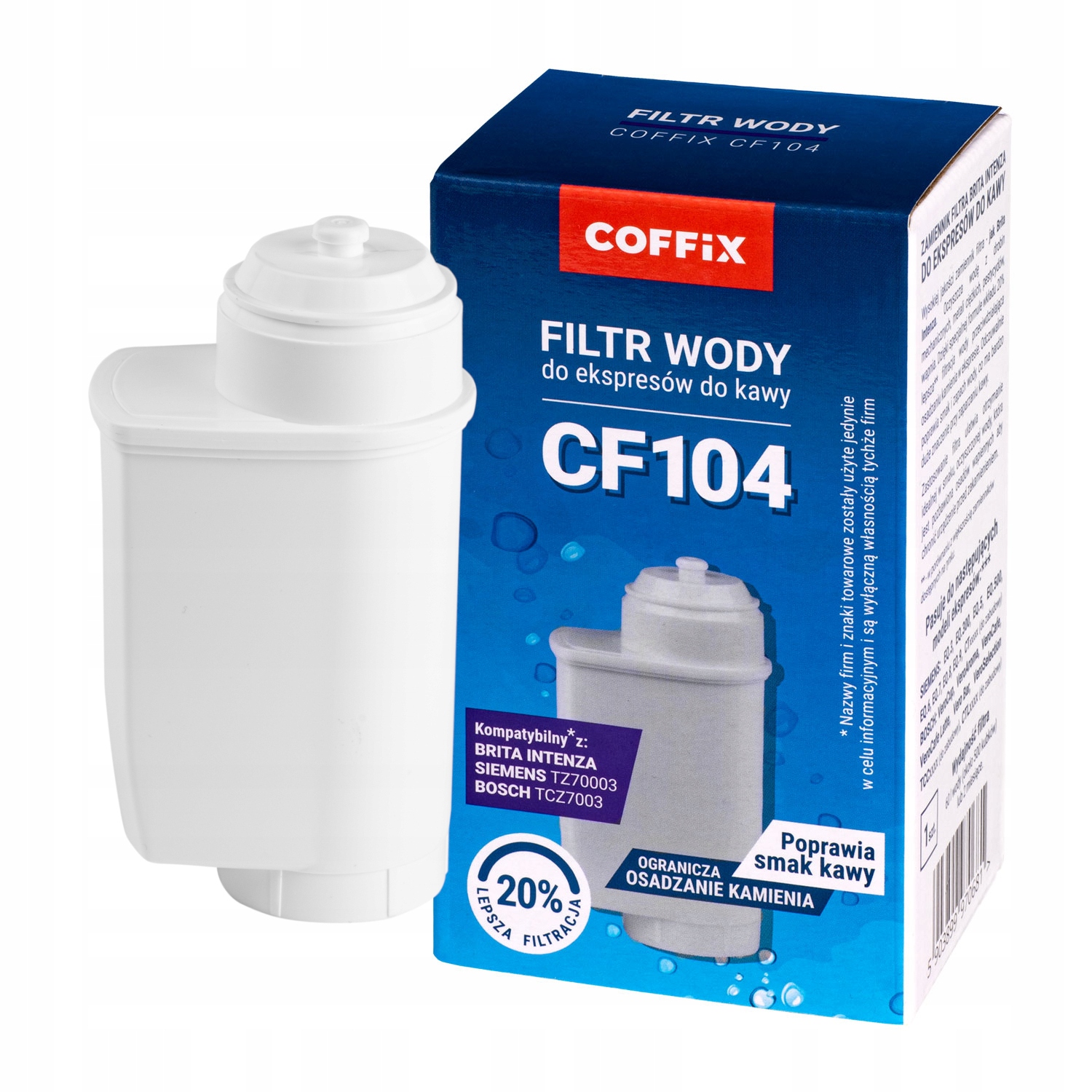Vodný filter do kávovaru Coffix CF104 biely