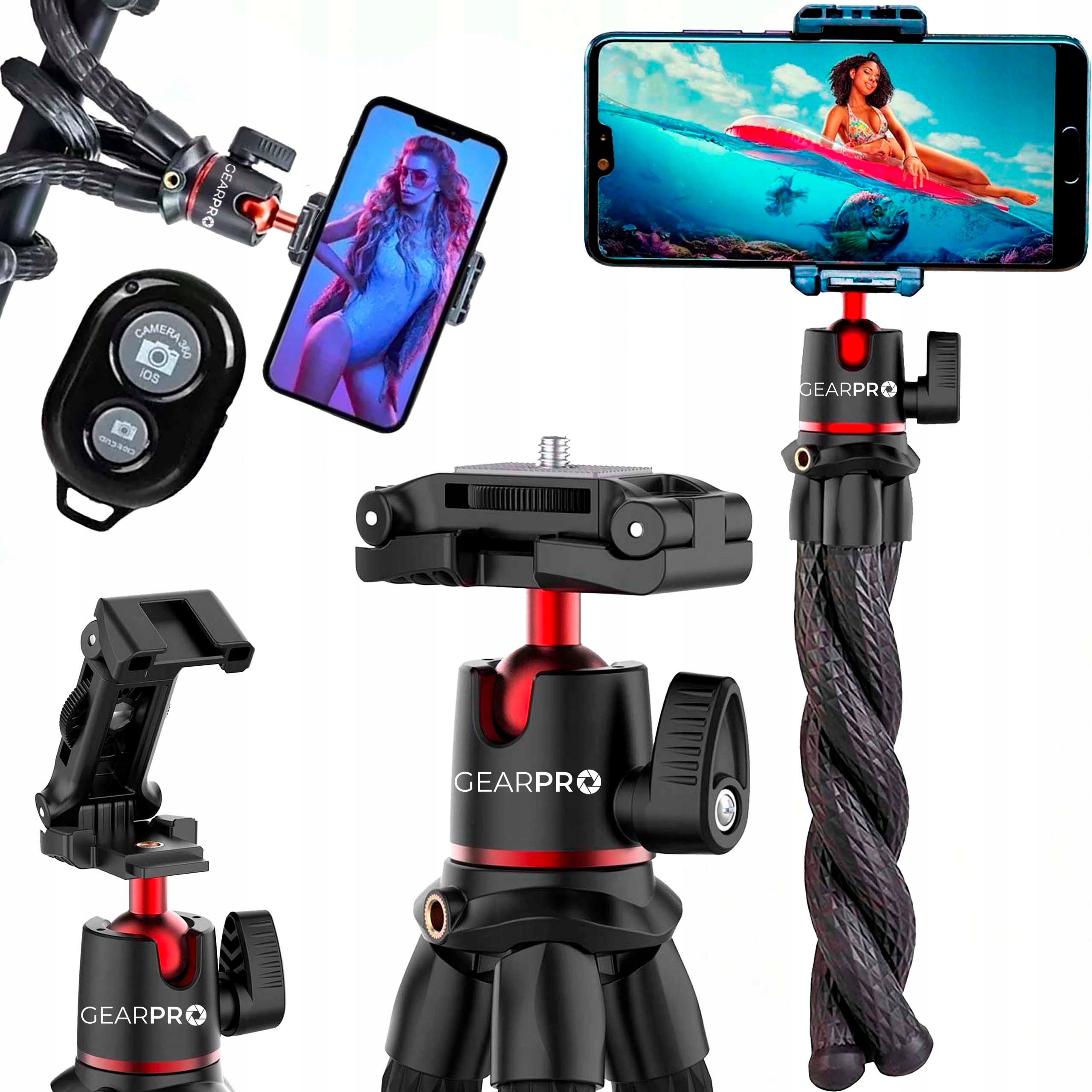 Držiak na selfie tyč GearPro čierny