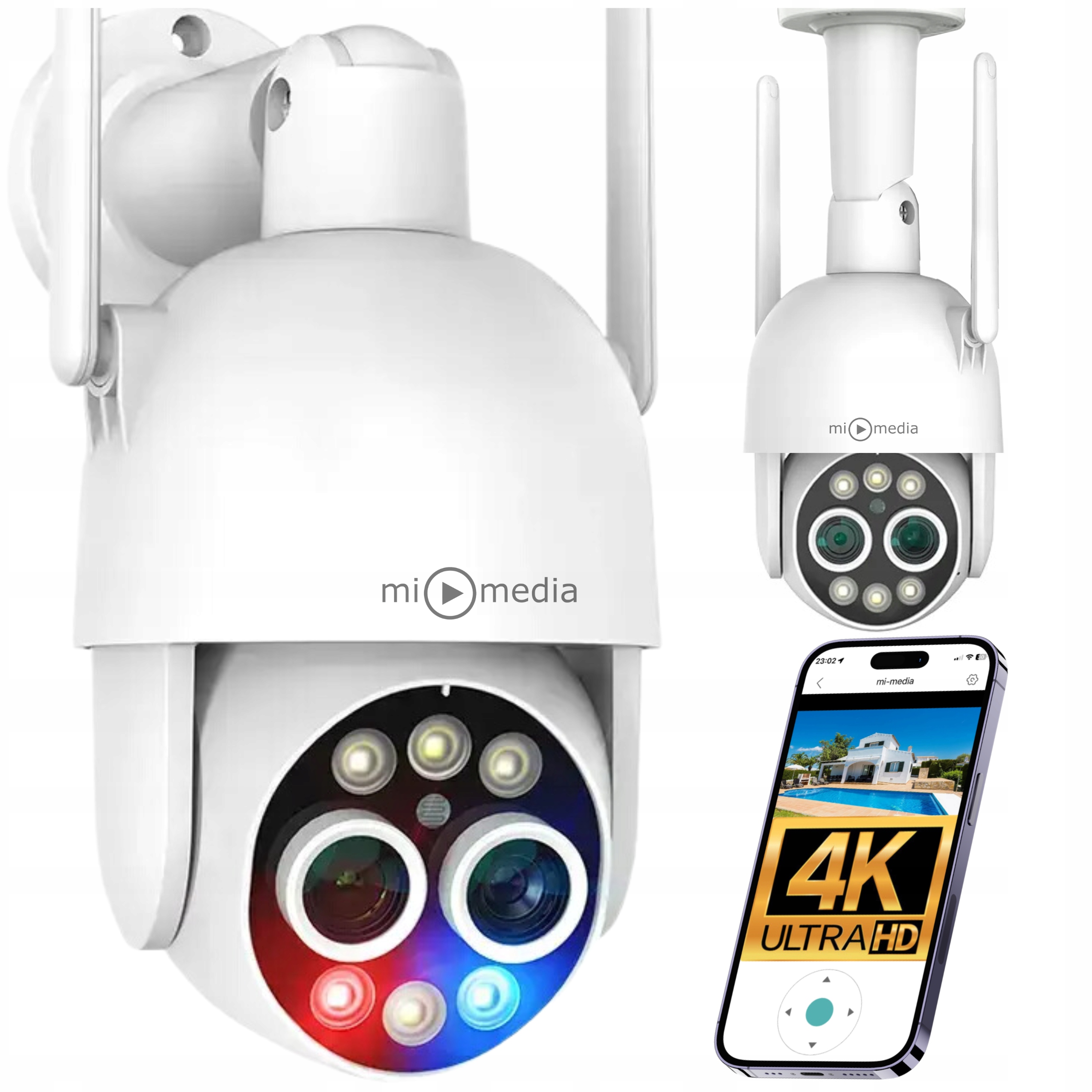 Vnútorná, vonkajšia mi-media IP kamera XM-PT825D-80W