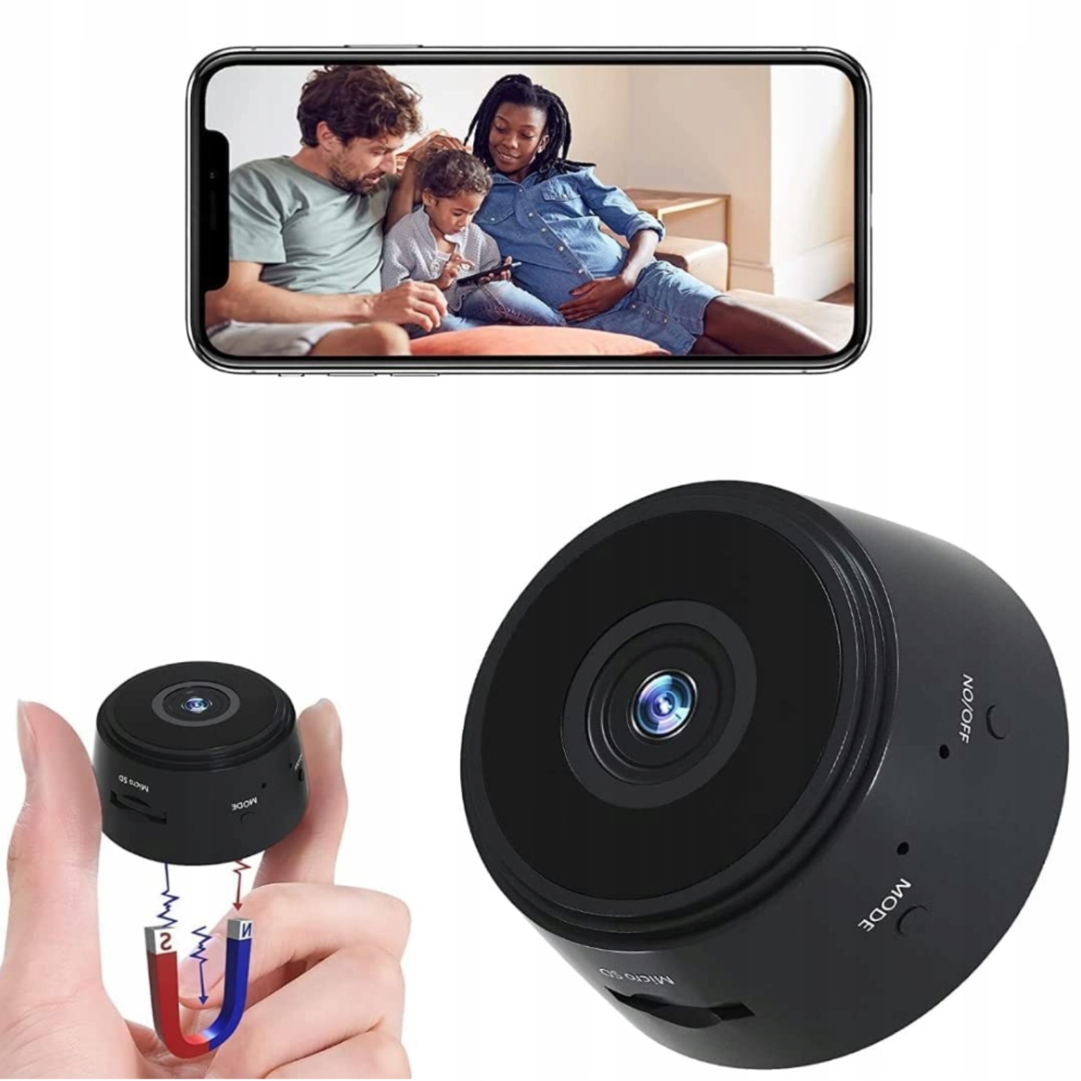 Mini kamera Hikey A9 Full HD (1920 x 1080) + Kábel mini USB Gembird CCP-USB2-AM5P-1 čierny 0,3m