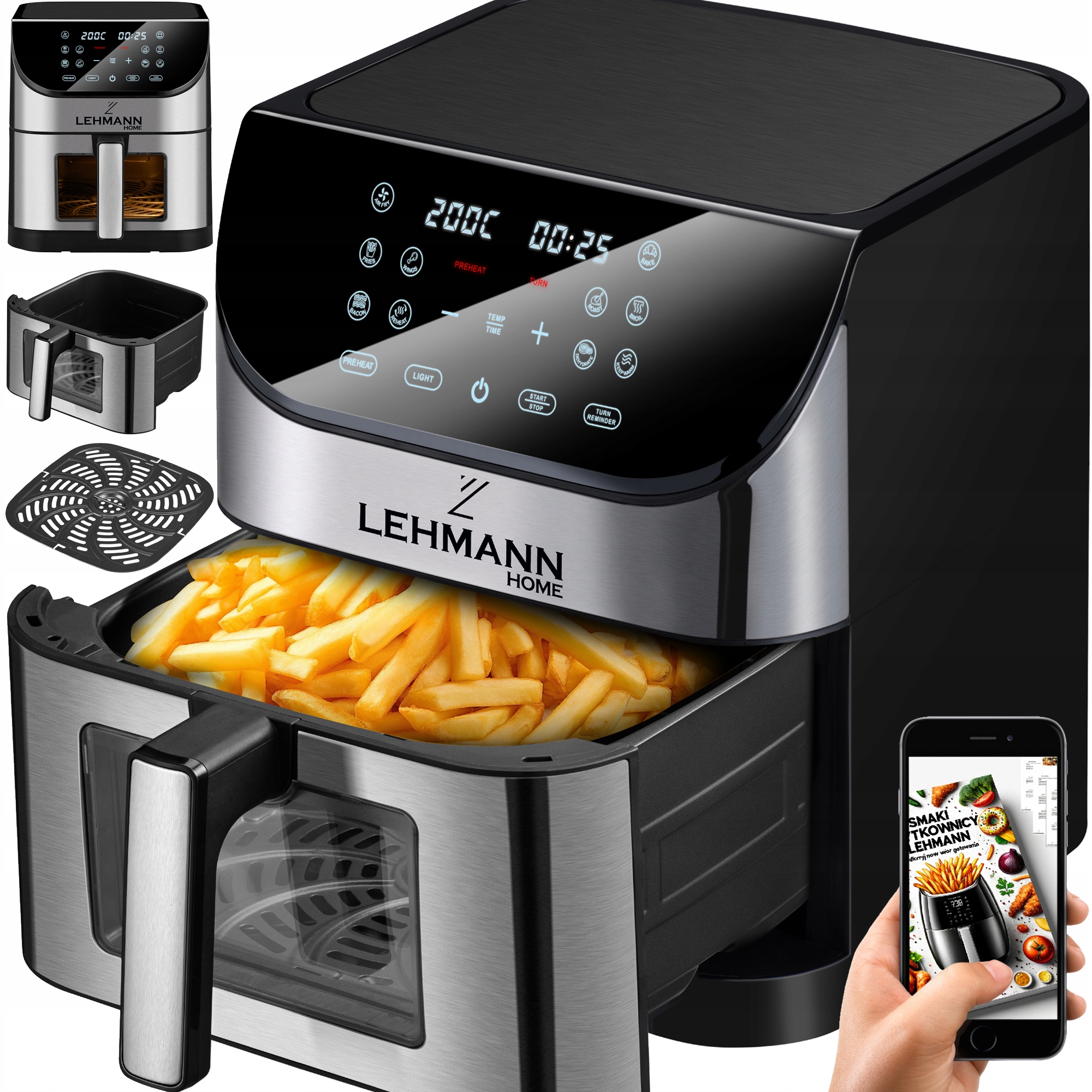 Beztuková fritéza Lehmann LHODF-1880C 1800 W 8 l