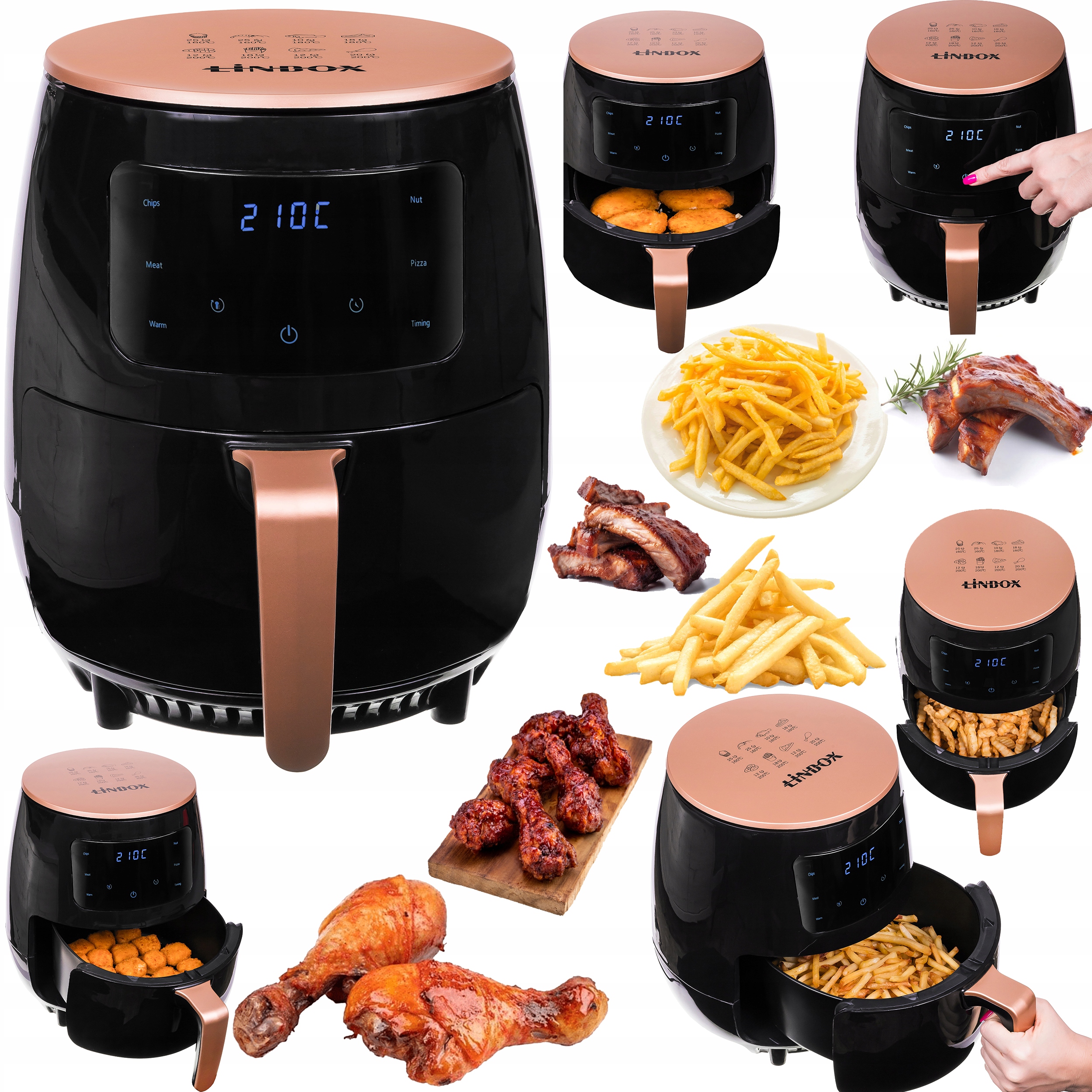 Beztuková fritéza Linbox 4502 1400 W 4,5 l