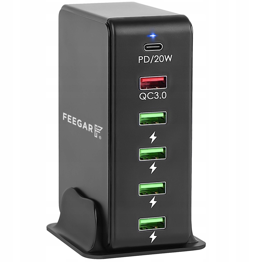 Feegar Network Charger 86W 5x USB +1 X Type-C PD
