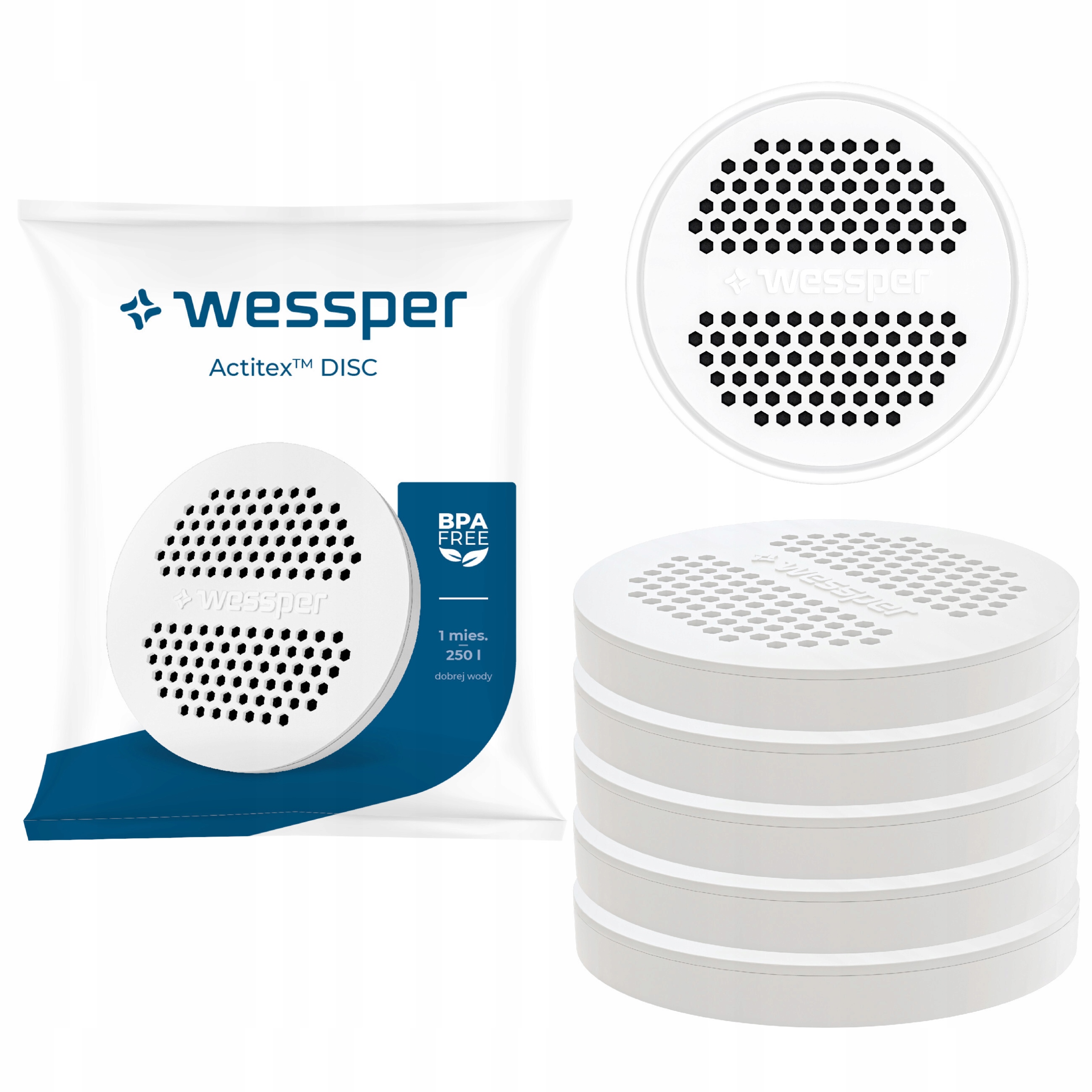 Filtračná vložka do fľaše Wessper Actitex Disc, 5 ks.