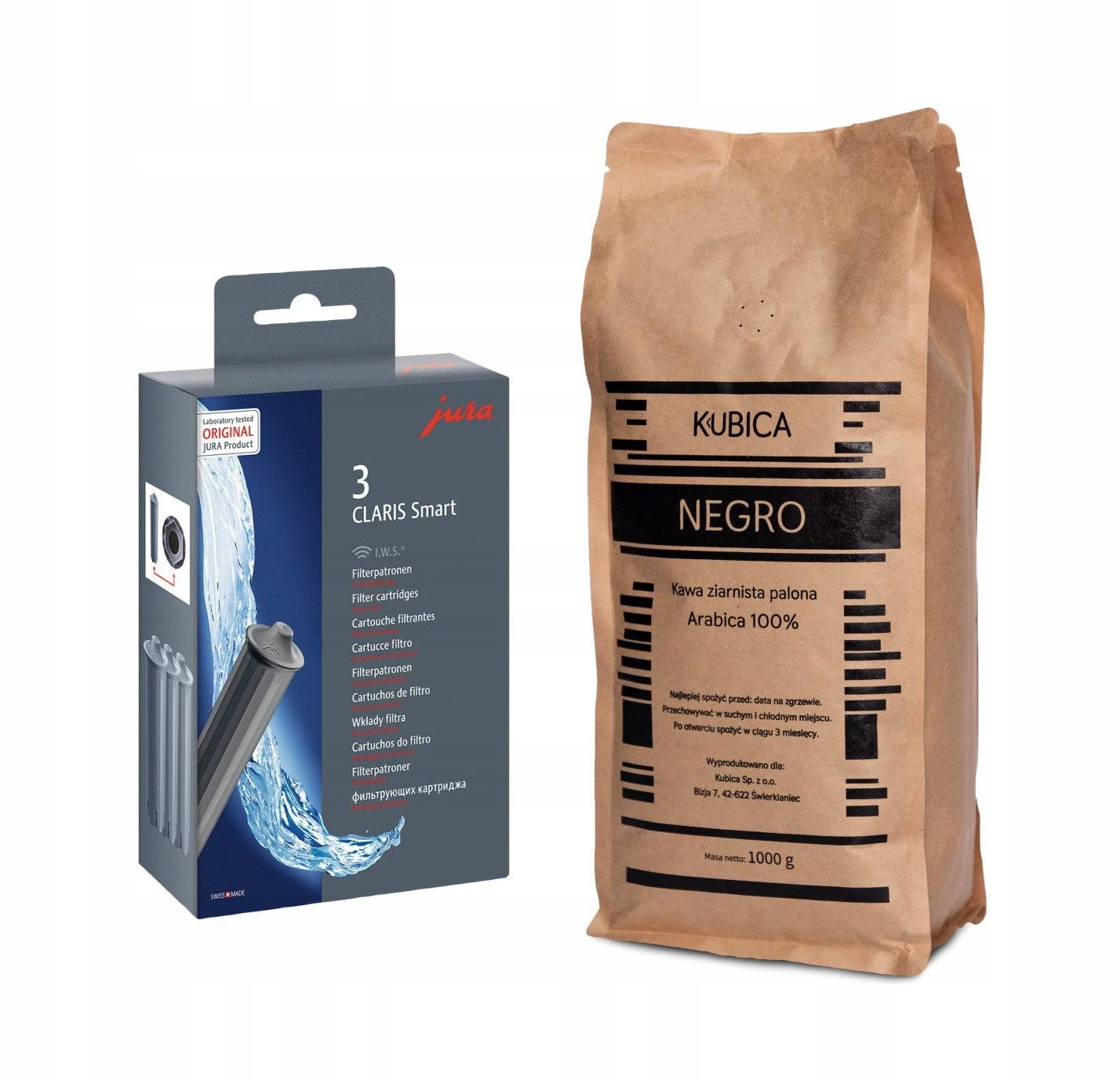 Vodný filter Jura Claris Smart-3 PCS + káva 1 kg