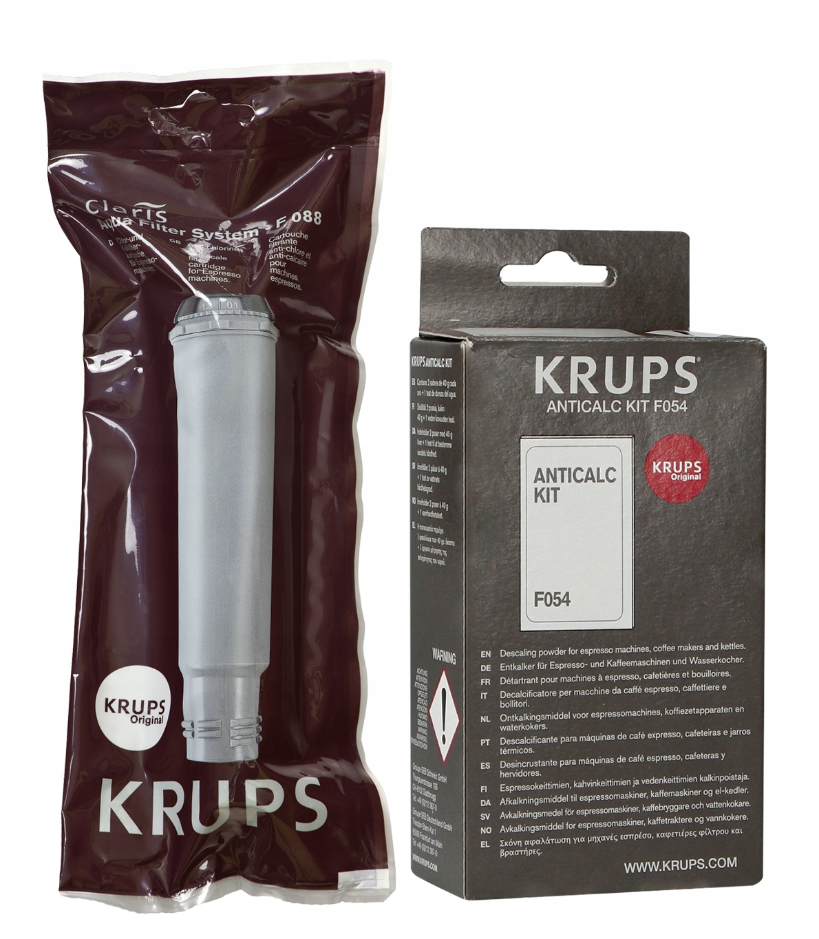 Vodný filter krups f088 + krups f054001A deskaling súprava