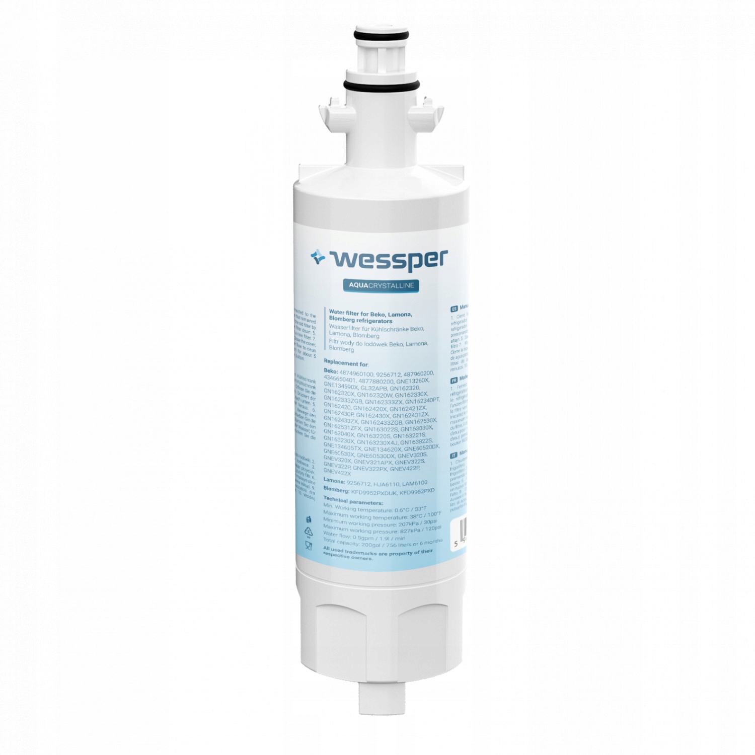 Wessper AquaCrystaline vodný filter v chladničke BEKO