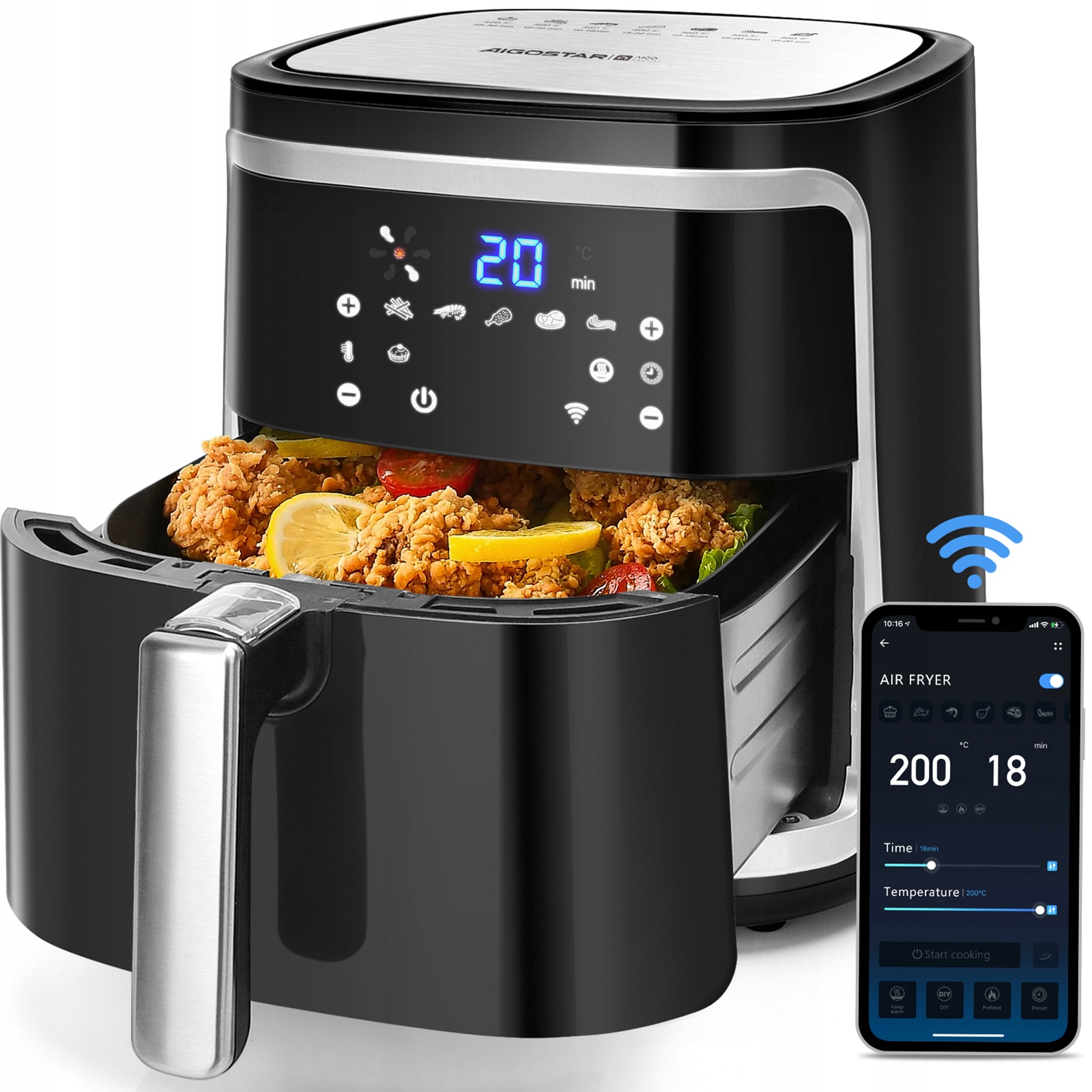 Beztuková fritéza Aigostar 8433325213053 1900 W 7 l