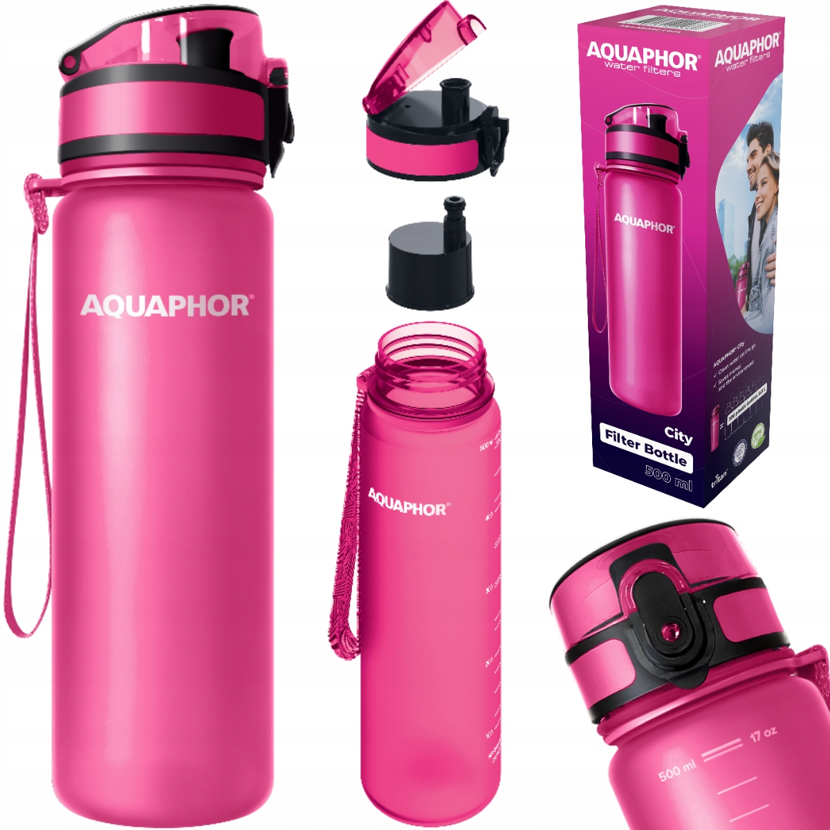 Modrá filtračná fľaša Aquaphor City 0,5 l
