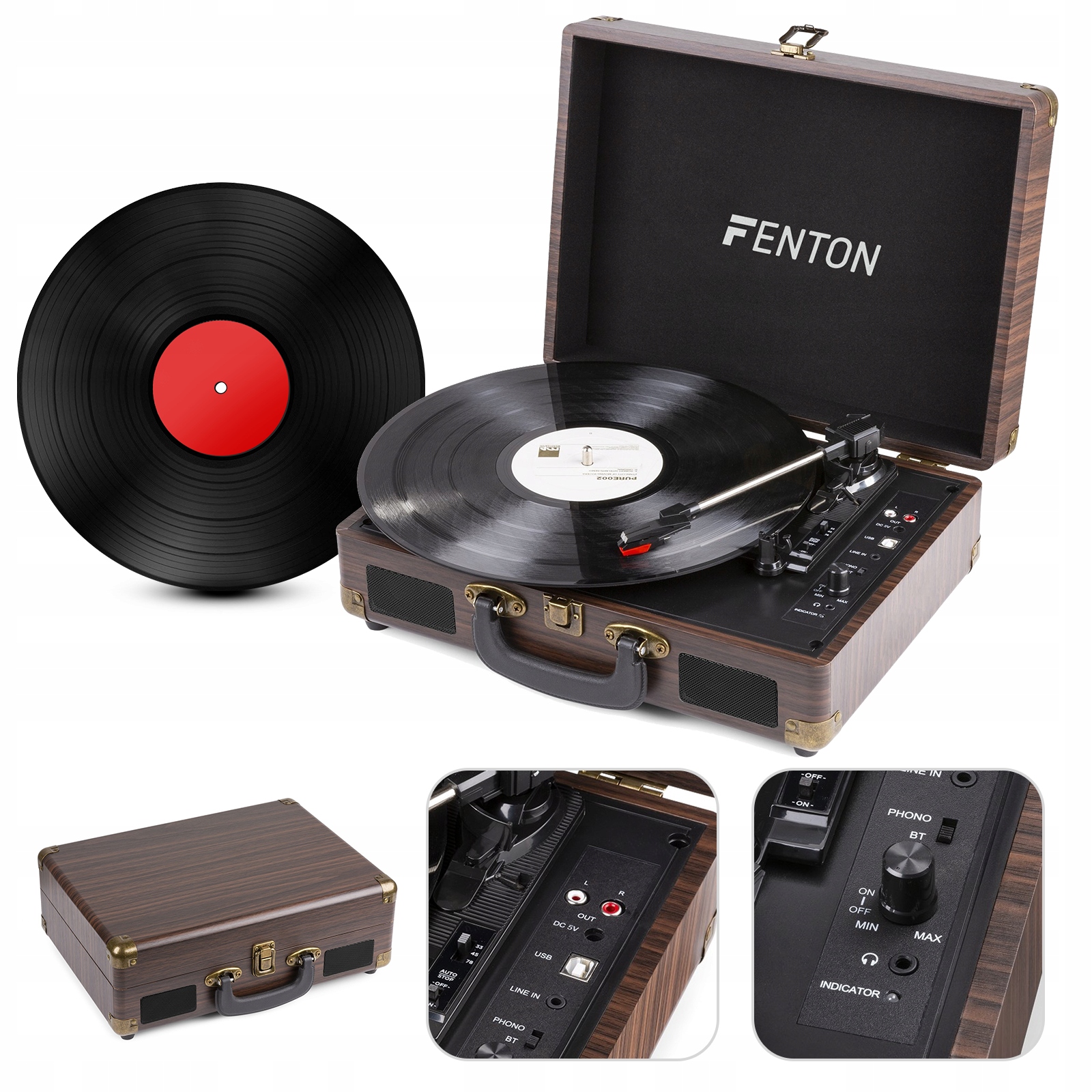 Black Fenton RP115C Turntable